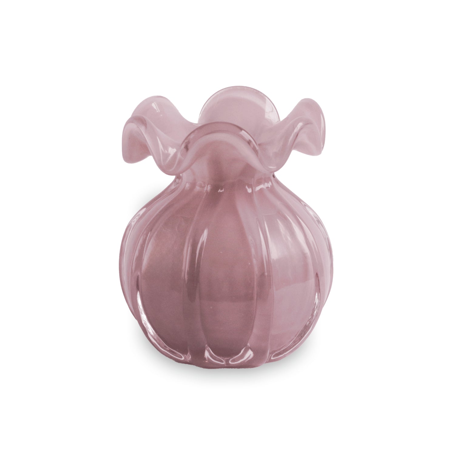 GLASS Vento Medium Round Bud Vase (Plum)