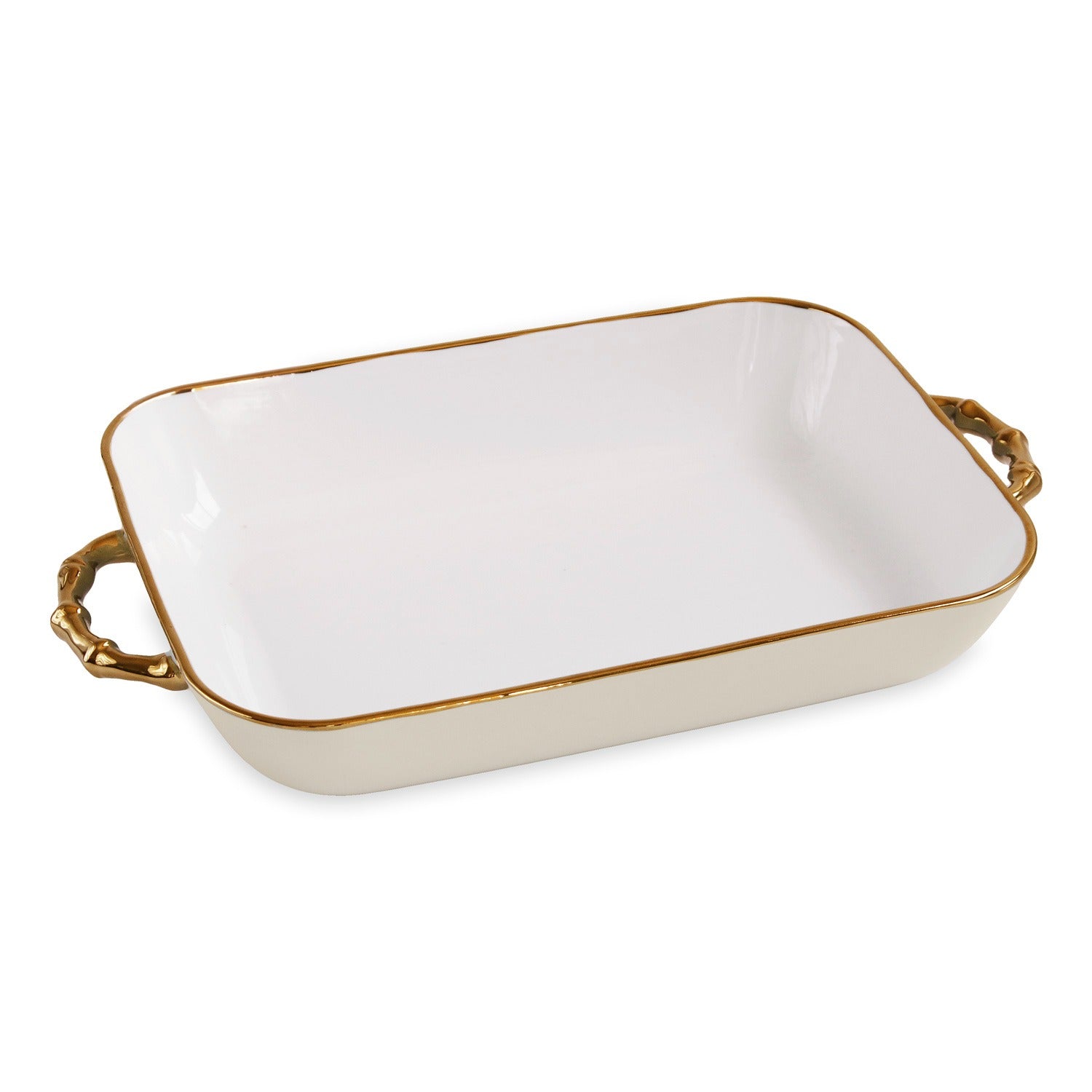 CERAMIC Bambu Rectangular Casserole (Cream & White)