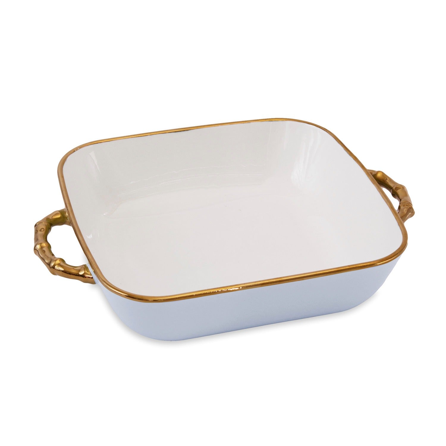 CERAMIC Bambu Square Casserole (Periwinkle & White)