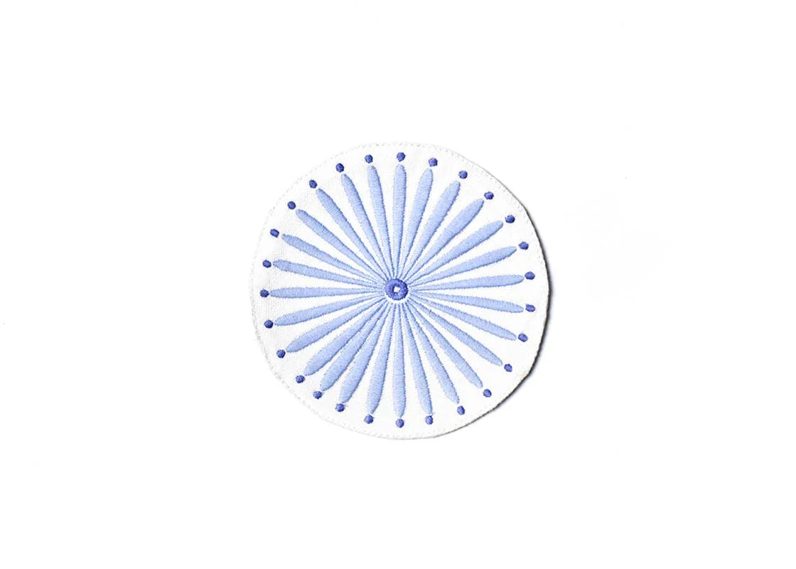 IRIS BLUE BURST ROUND COCKTAIL NAPKIN, SET OF 4