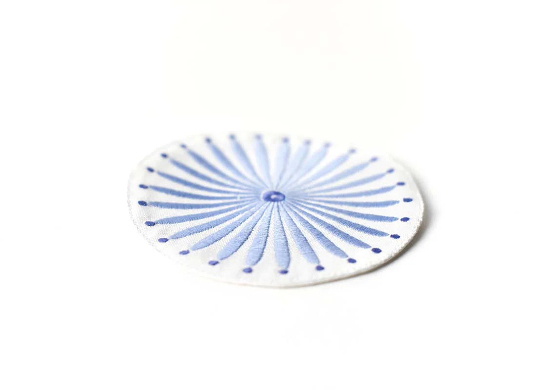 IRIS BLUE BURST ROUND COCKTAIL NAPKIN, SET OF 4