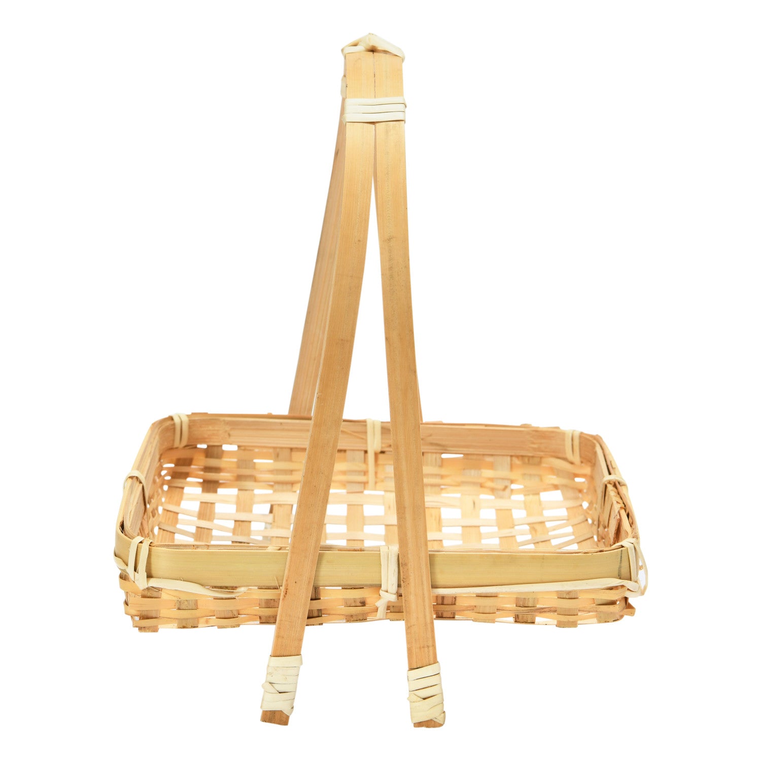 Bamboo Tray with handles on a white background