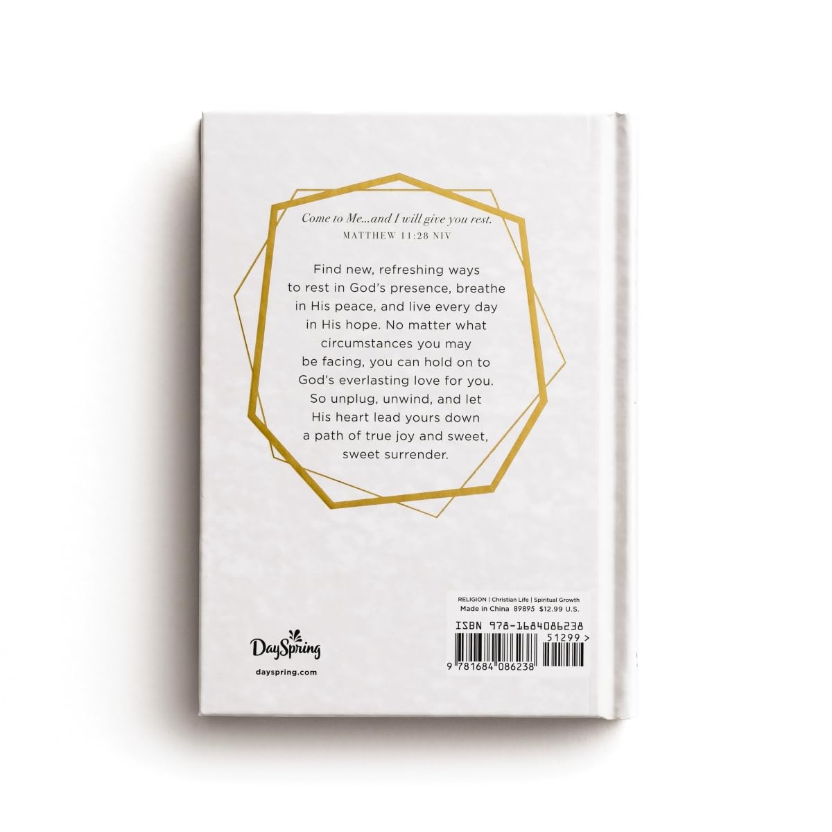 Back cover of a book with text and branding on a white background
