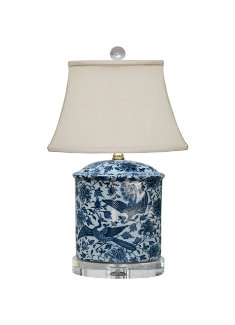 Blue Phoenix Garden Oval Lamp