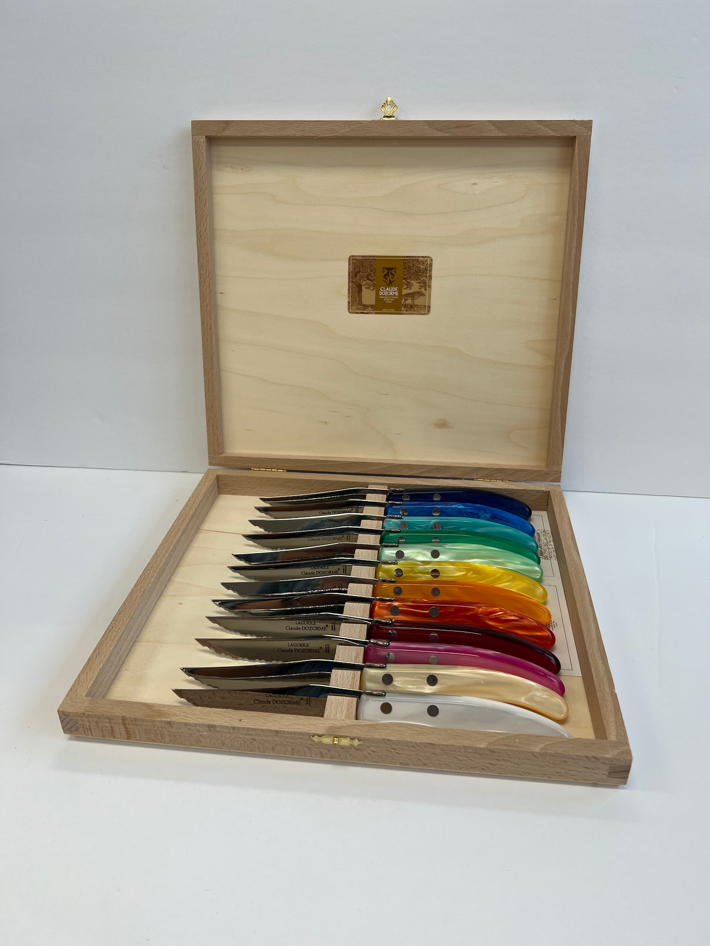 Box of 12 Berlingot Steak Knives | Assorted colors