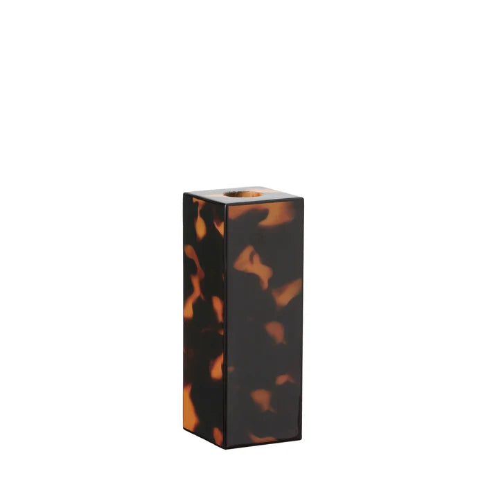 Faux Tortoiseshell Lacquer Medium Candlestick