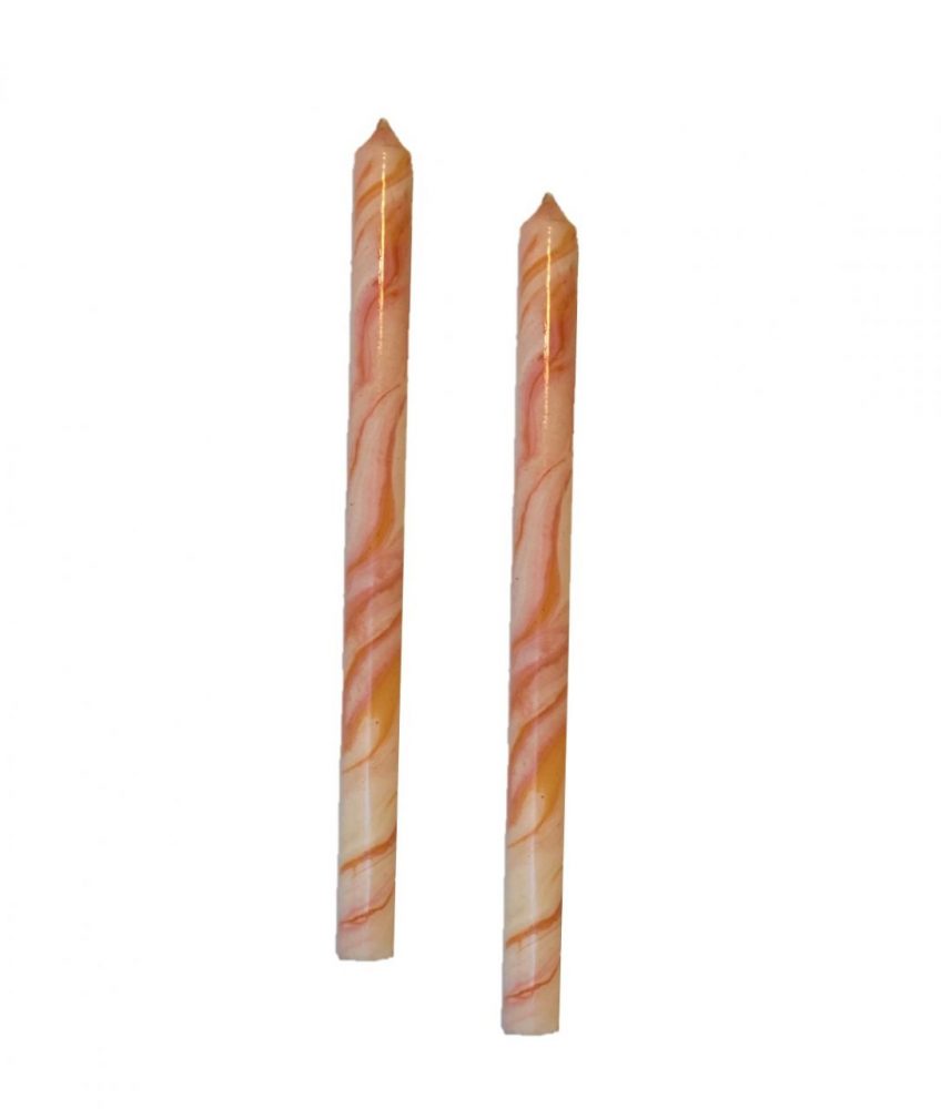 Peaches and Cream Set of 2 Taper Candles