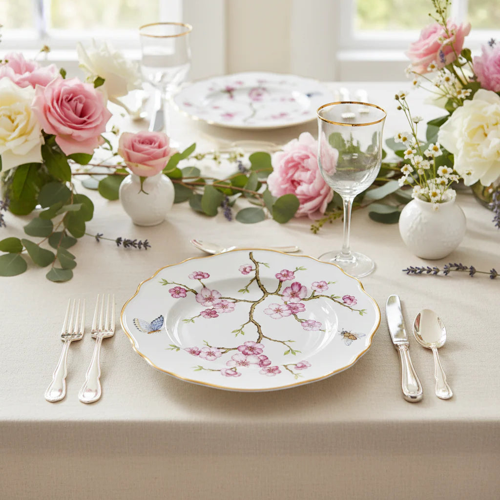 Cherry Blossom Hand Painted Salad/Dessert Plate