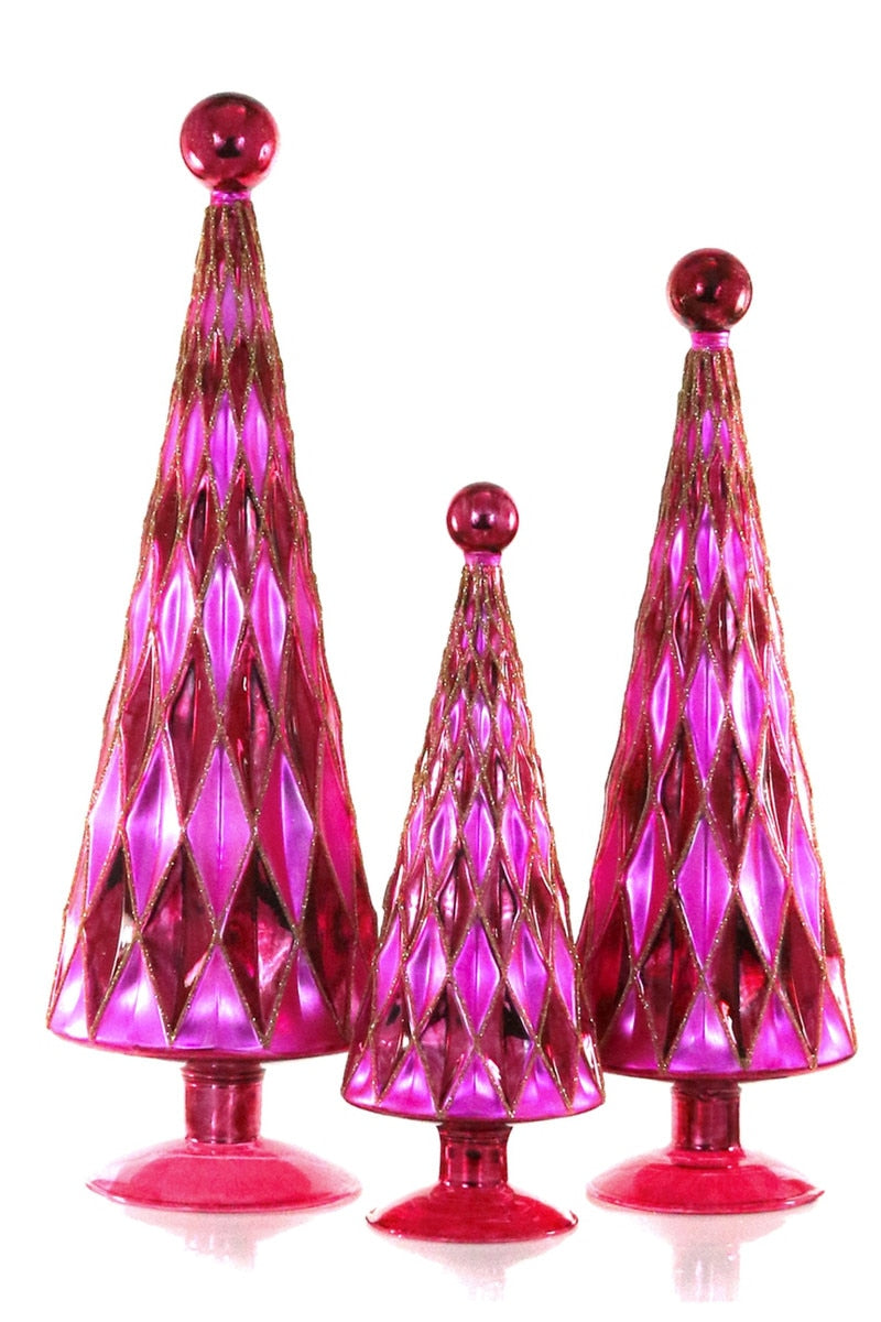 Burgundy and Pink Mid-Century Diamond Tree