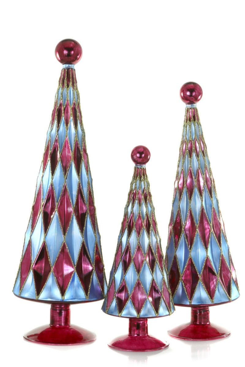 Lapis and Burgundy Mid-Century Diamond Tree