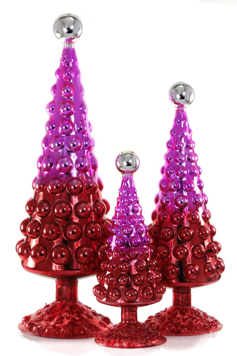 Red and Pink Ombre Hobnail Tree