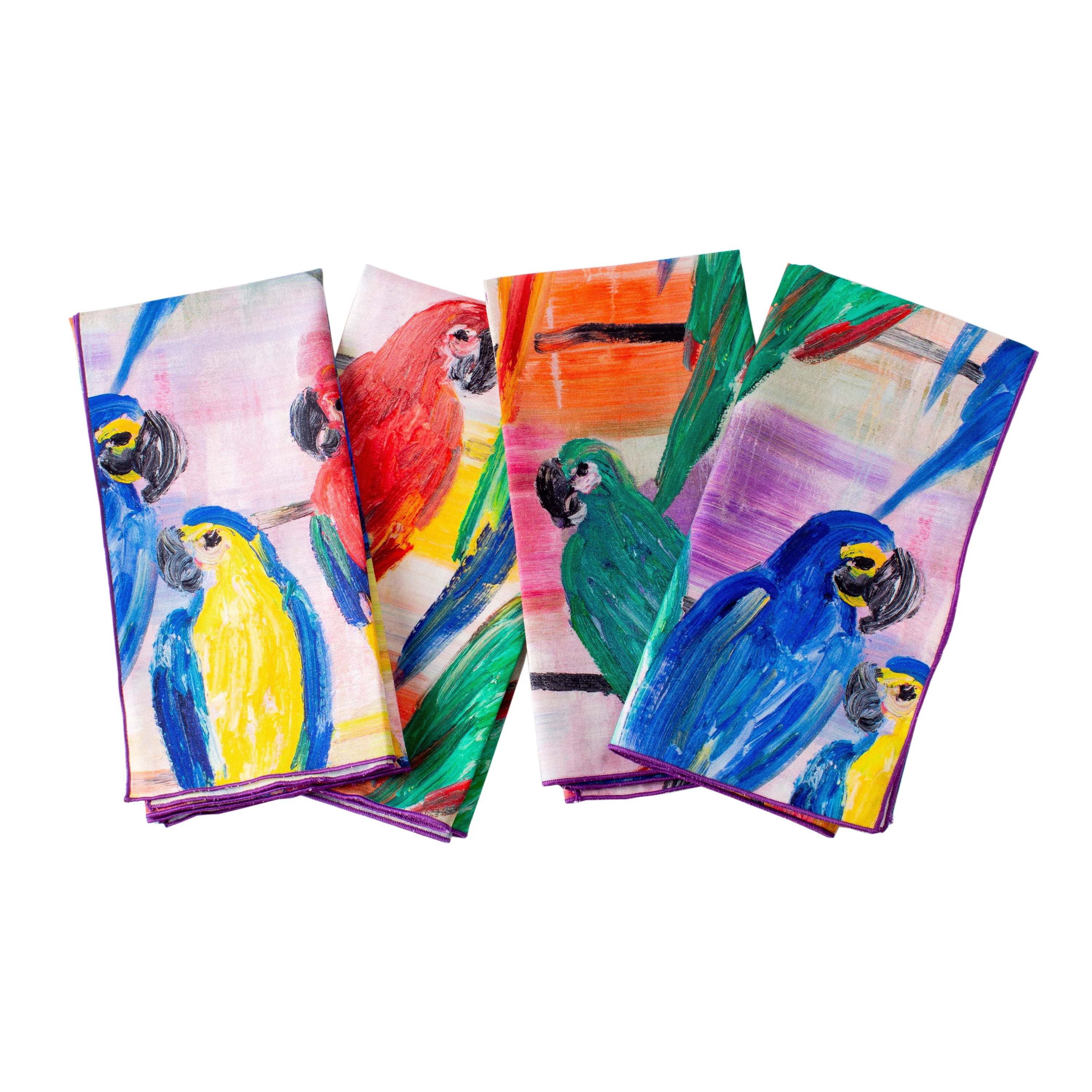 Hunt's Parrots Cotton Dinner Napkins