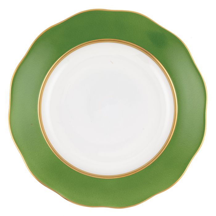 Silk Ribbon Dessert Plate - Fern
