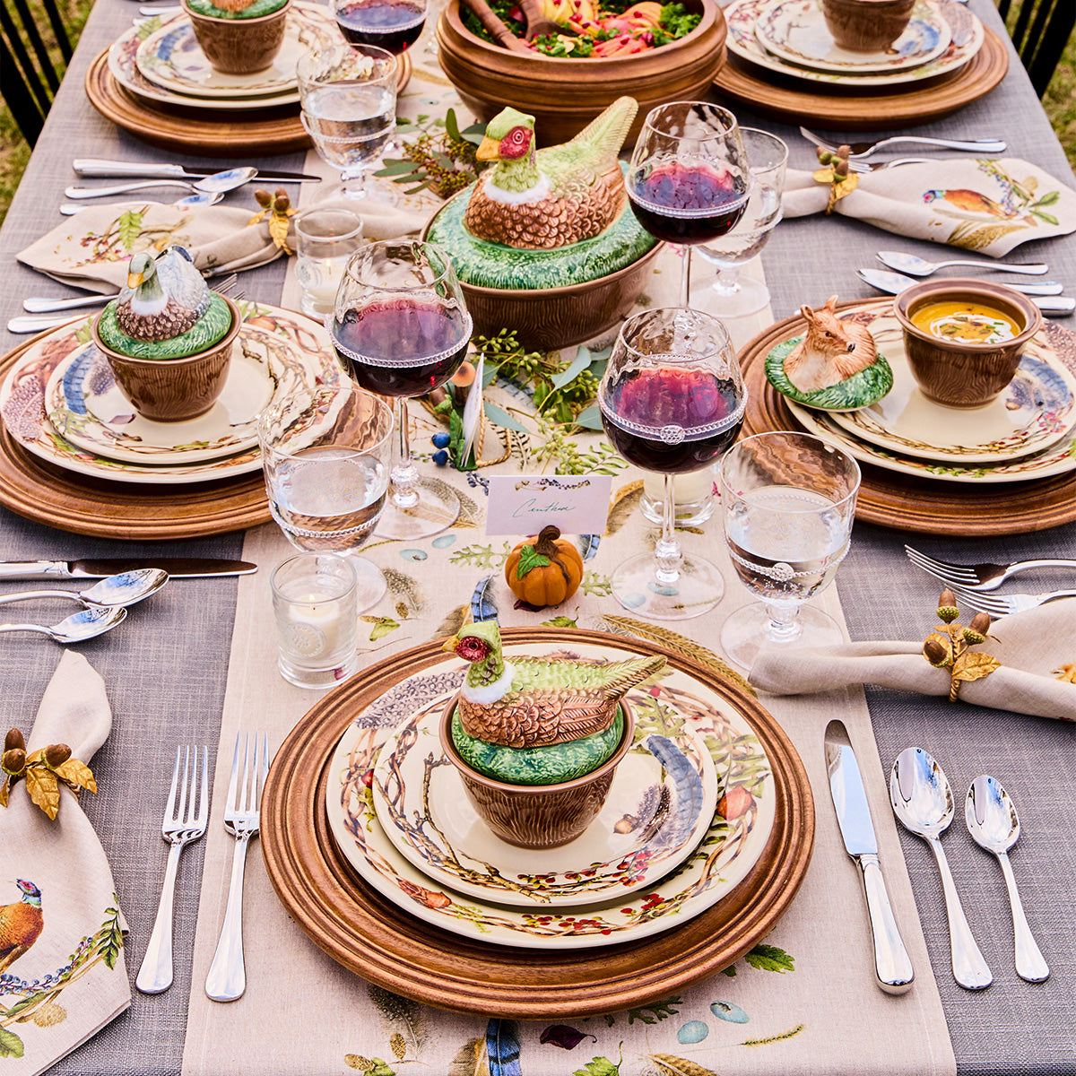 Forest Walk Pheasant Bowl with Lid - Multi