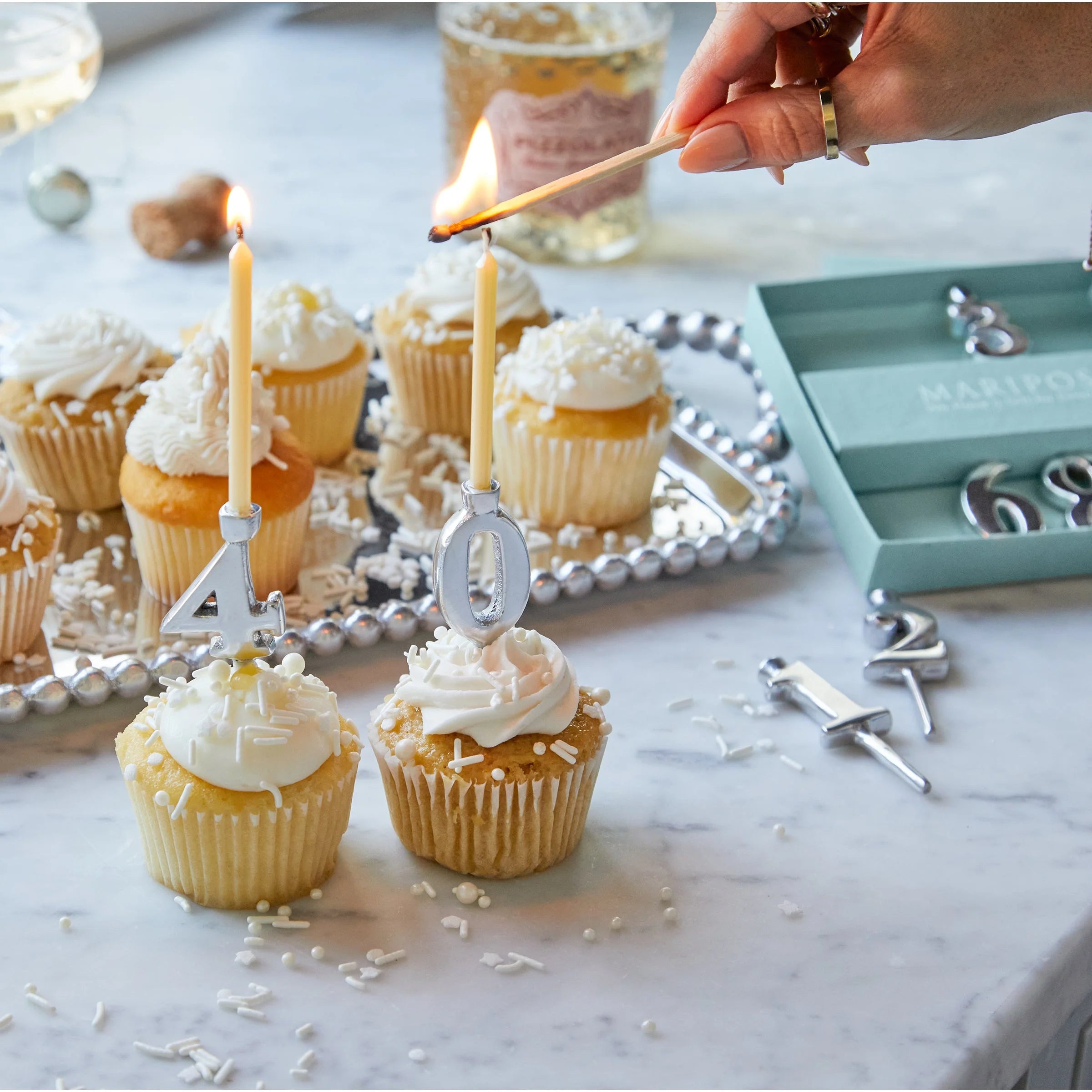 Number Candle Holder Set