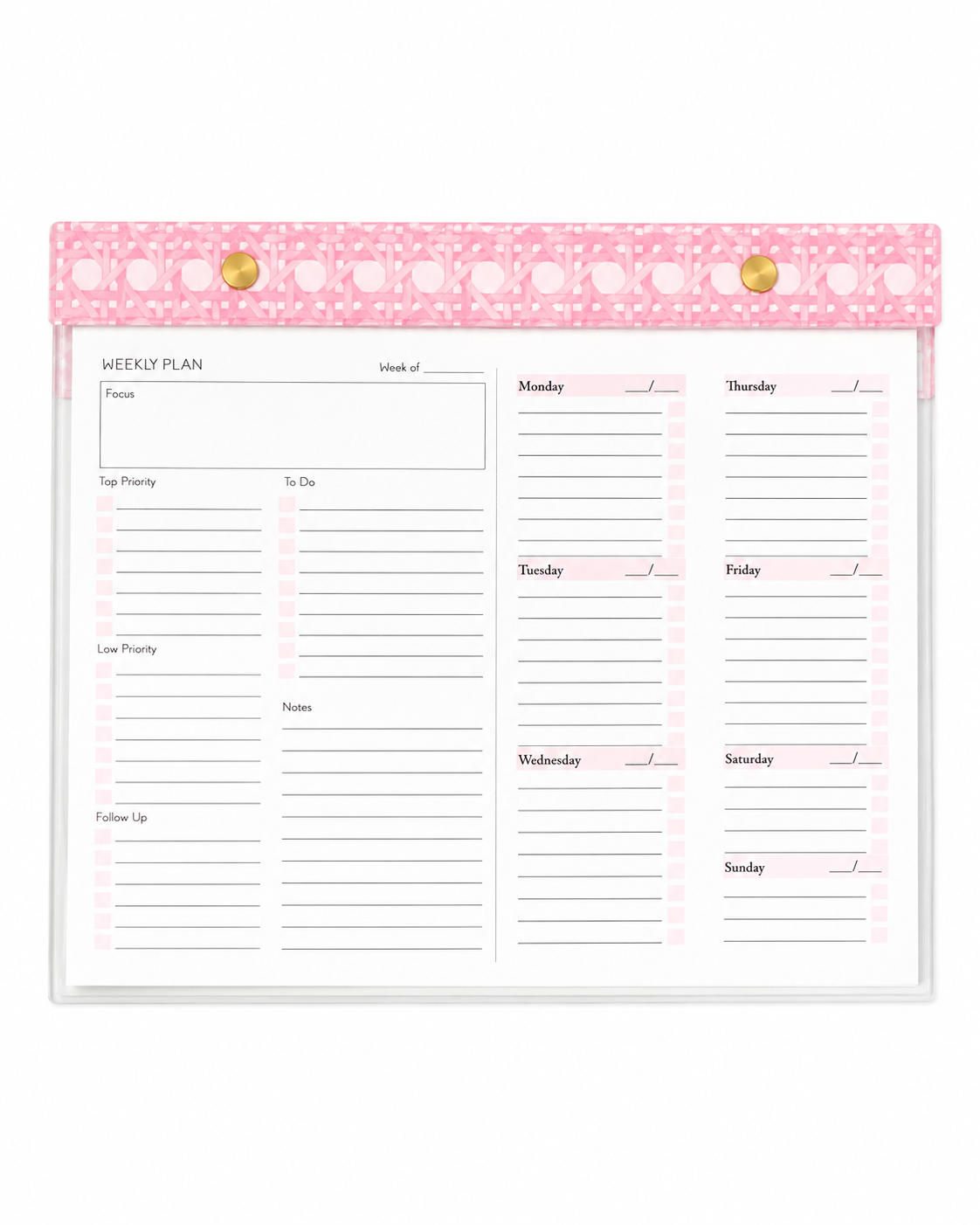 Pink Acrylic Planner