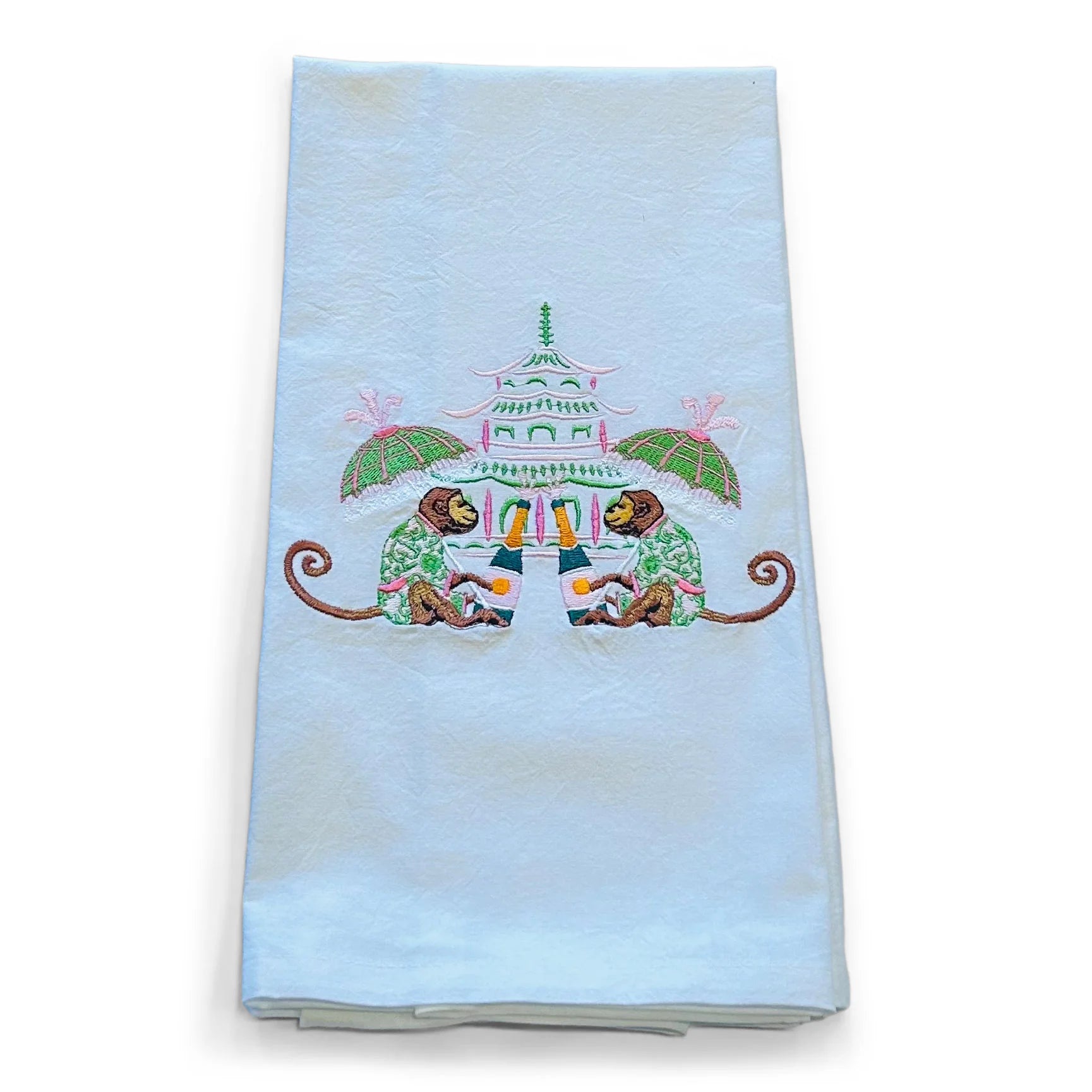 Chinoiserie Monkeys Tea Towel