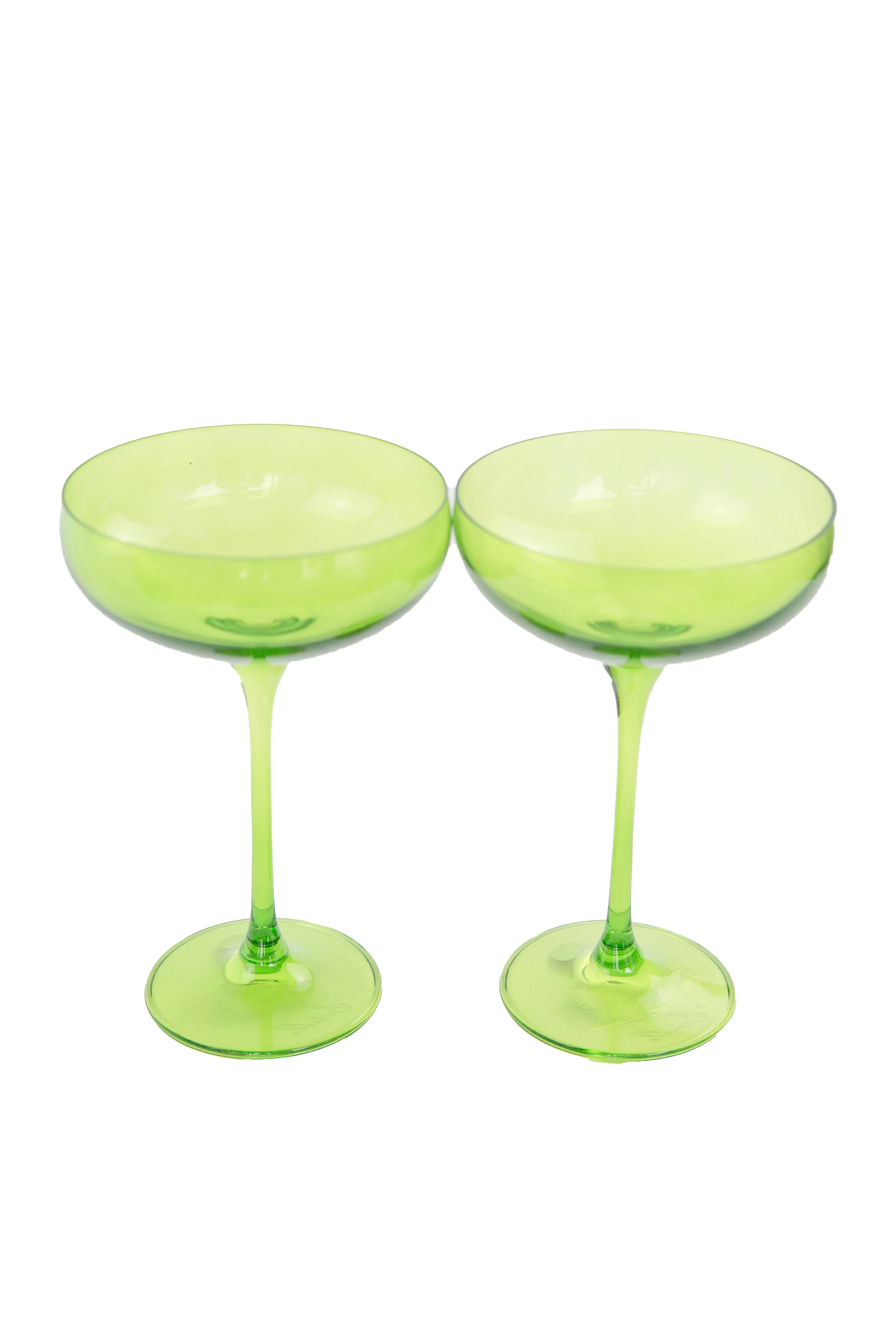 Estelle Champagne Coupe Stemware - Bundle - Forest Green