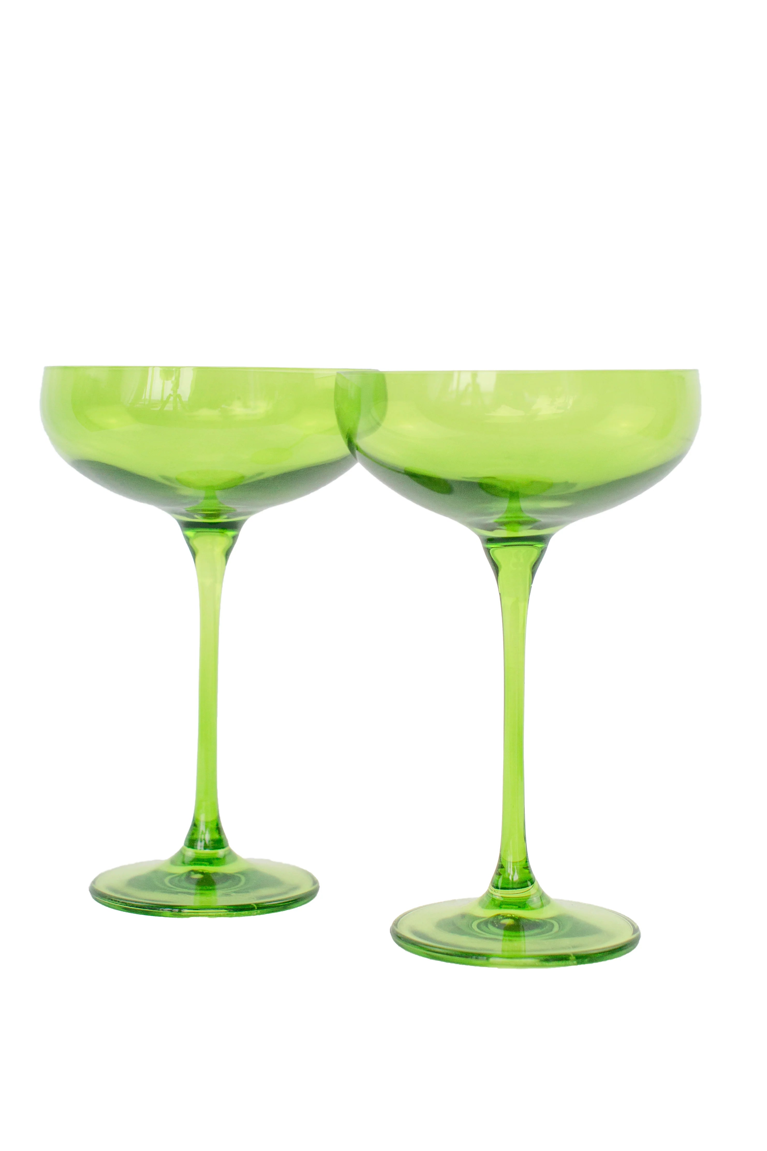 Estelle Champagne Coupe Stemware - Bundle - Forest Green