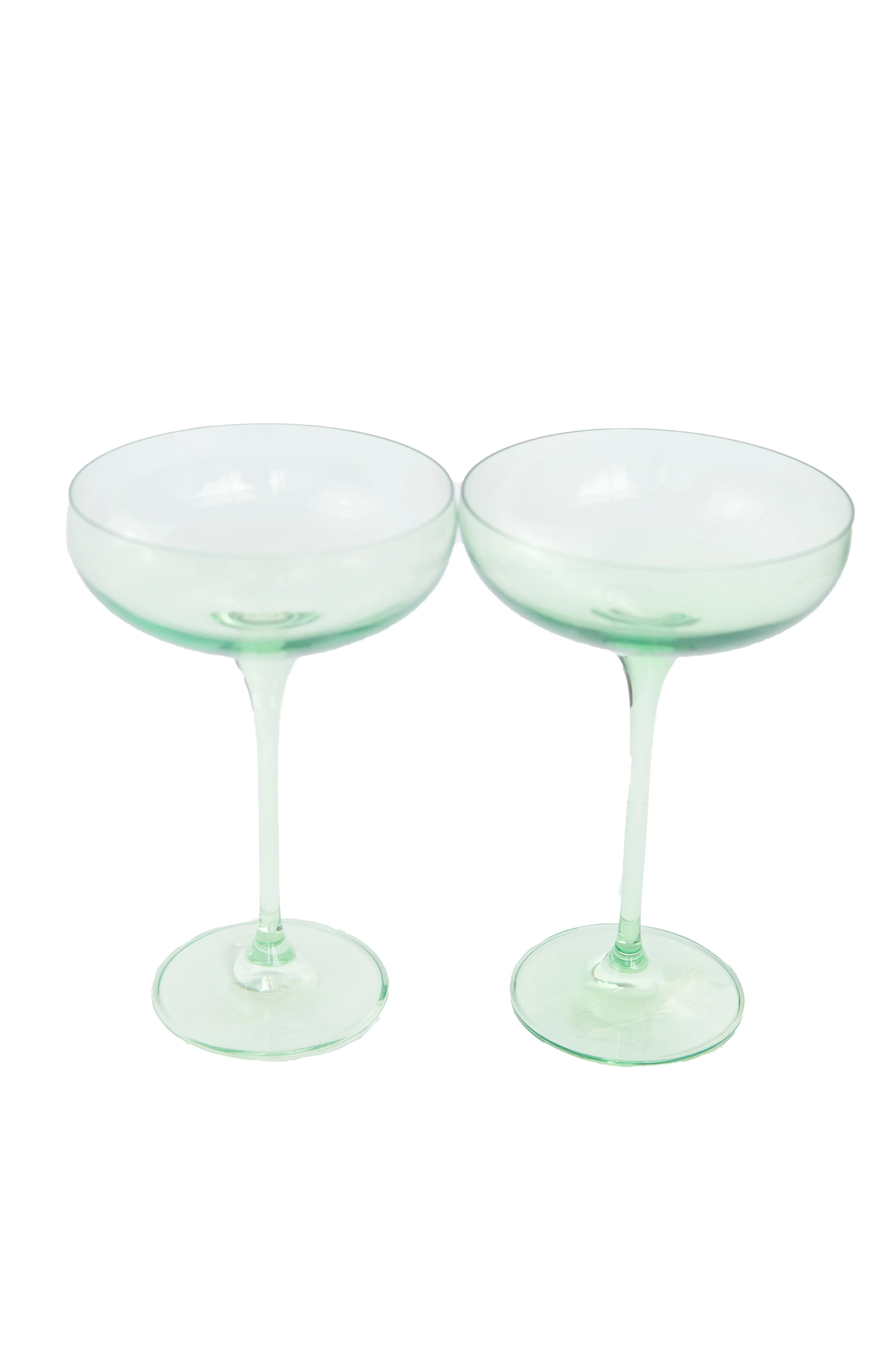 Estelle Champagne Coupe Stemware - Bundle - Mint Green
