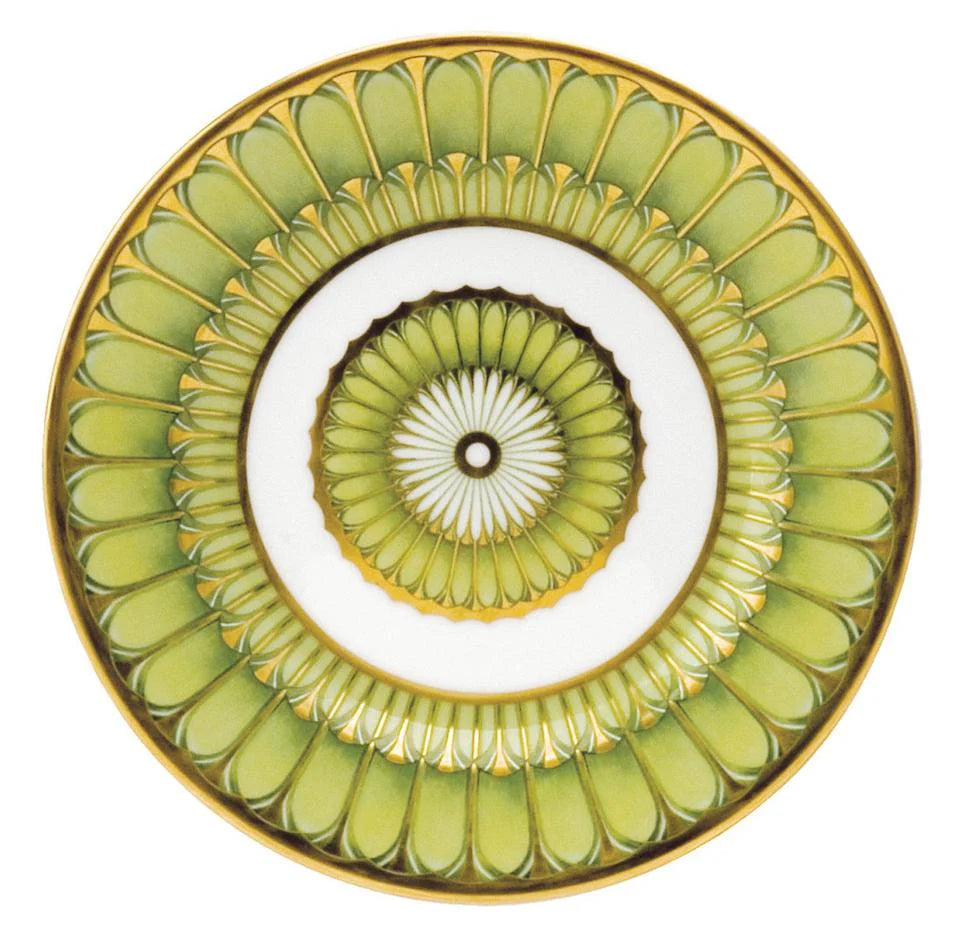 Arcades Green and Gold Bread and Butter Plate