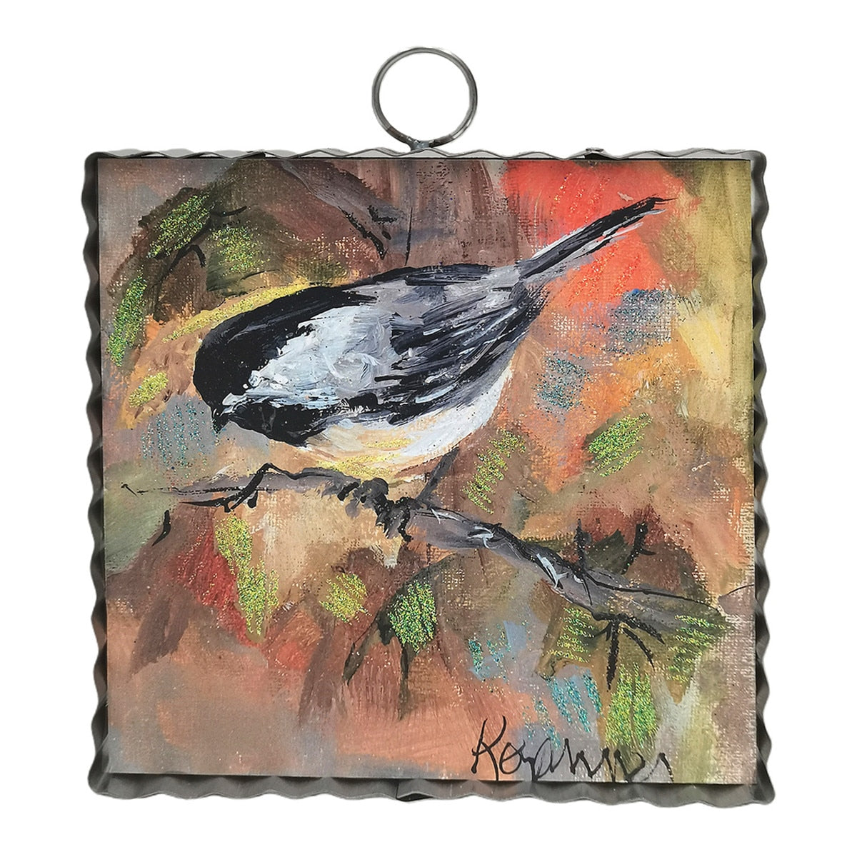 Fall Chickadee Mini Art
