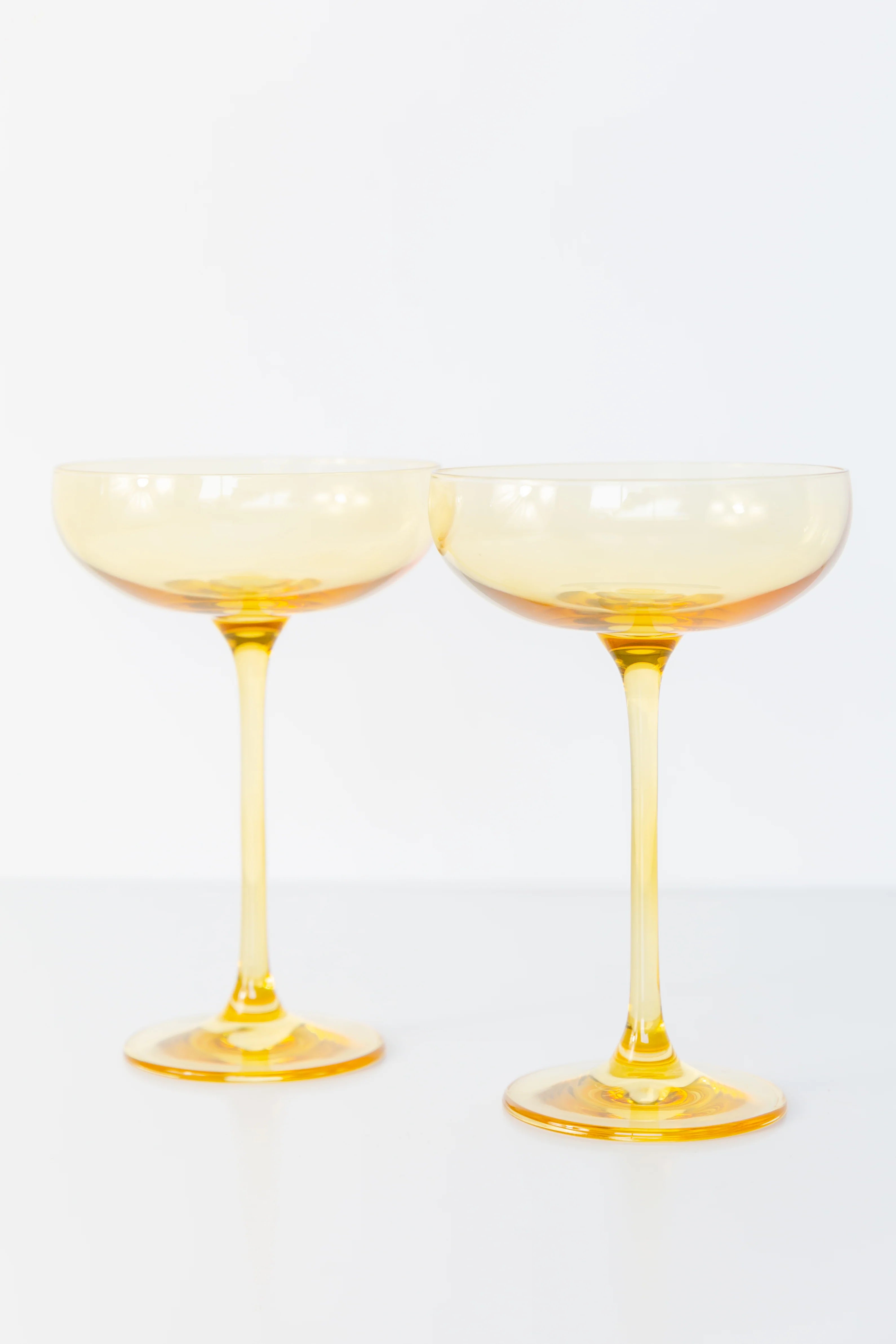 Estelle Colored Champagne Coupe Stemware {Yellow}_Pair