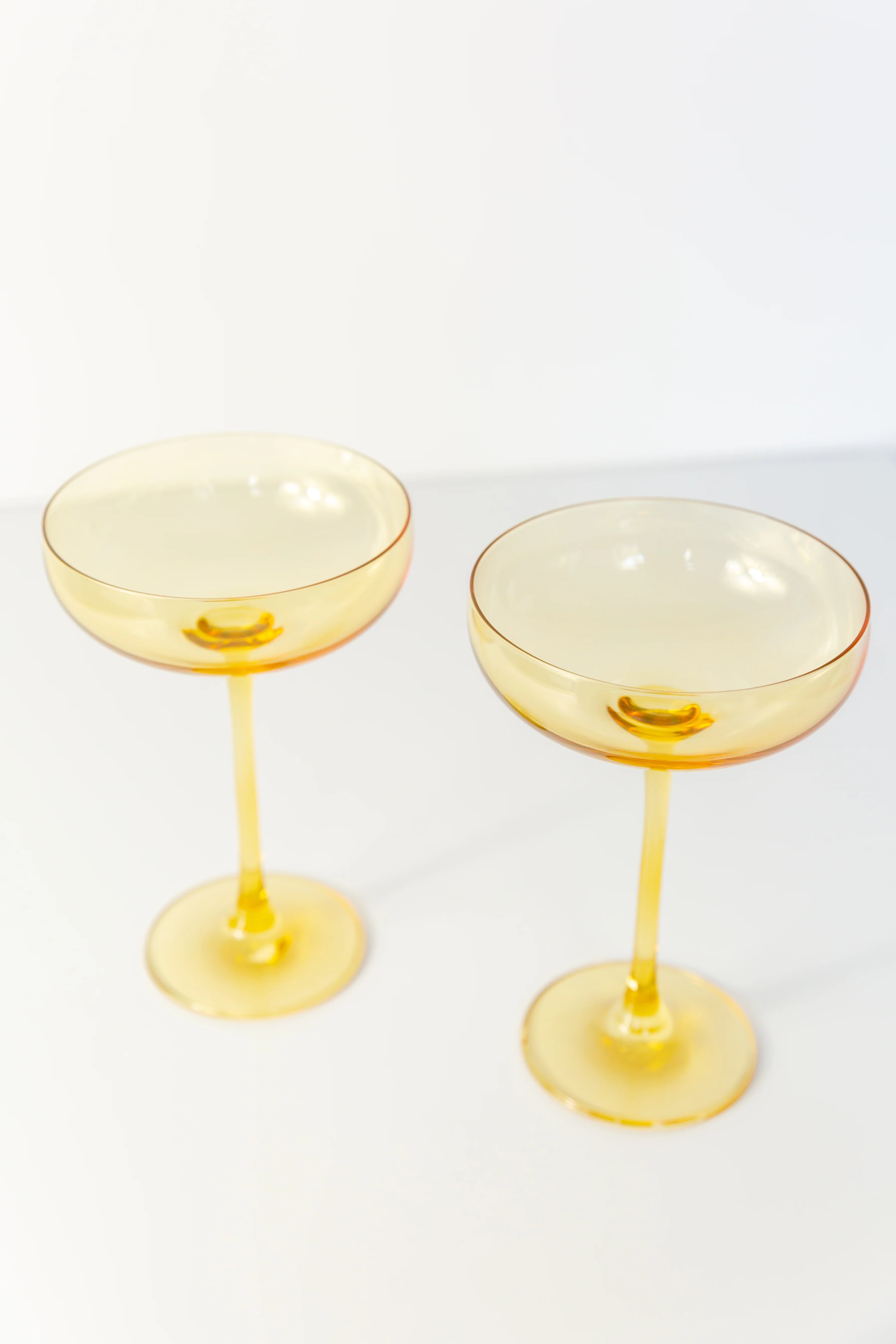 Estelle Colored Champagne Coupe Stemware {Yellow}_Pair