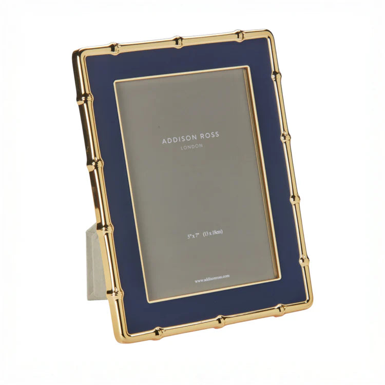 5x7 Gold Bamboo Navy Frame