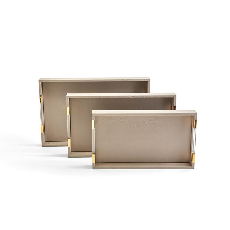 Large Taupe Decorative Rectangle Tray