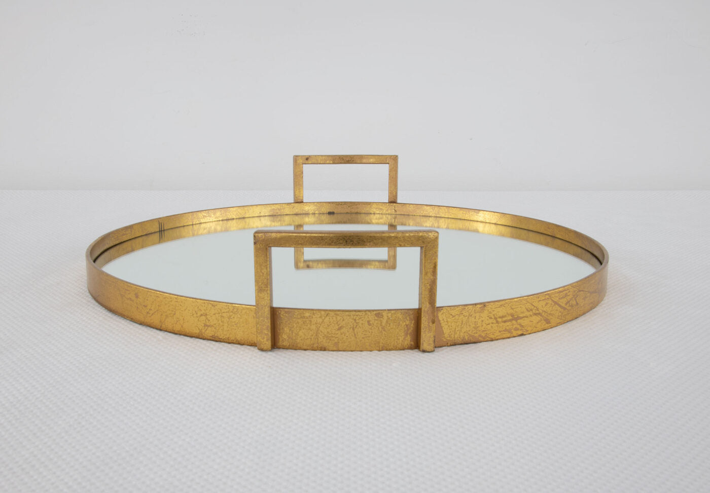 Gold Round Mirrored Tray