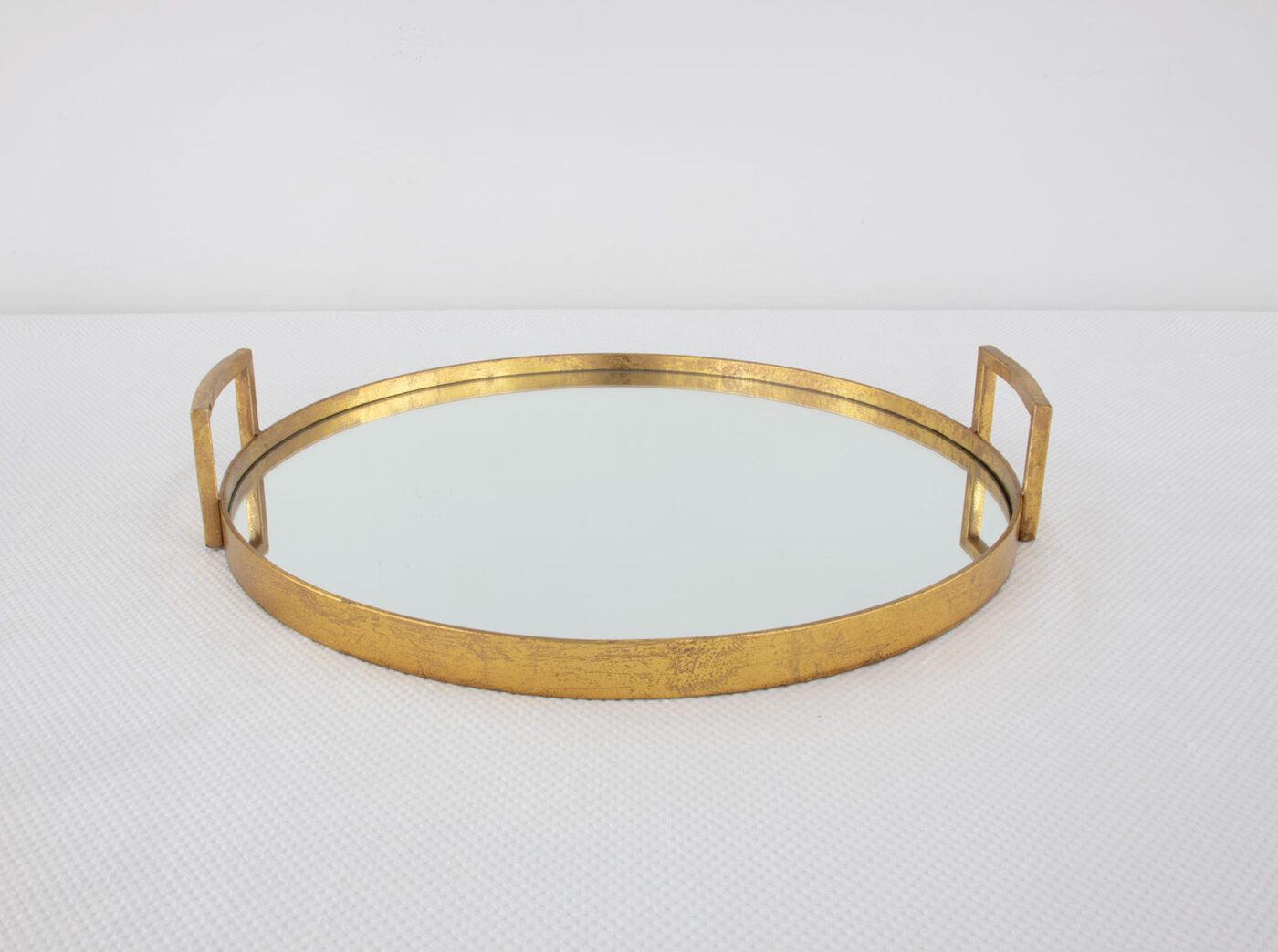 Gold Round Mirrored Tray