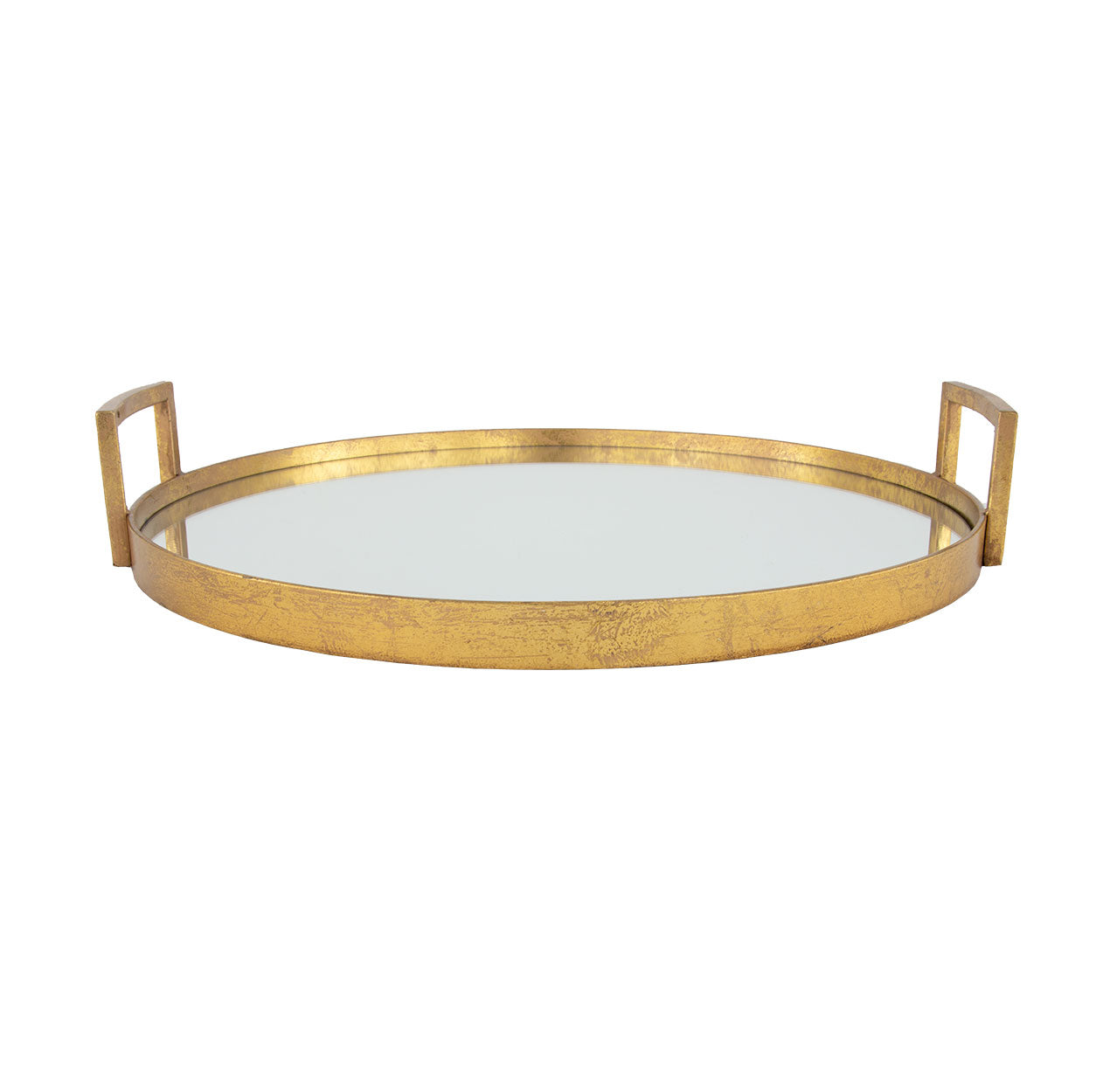 Gold Round Mirrored Tray