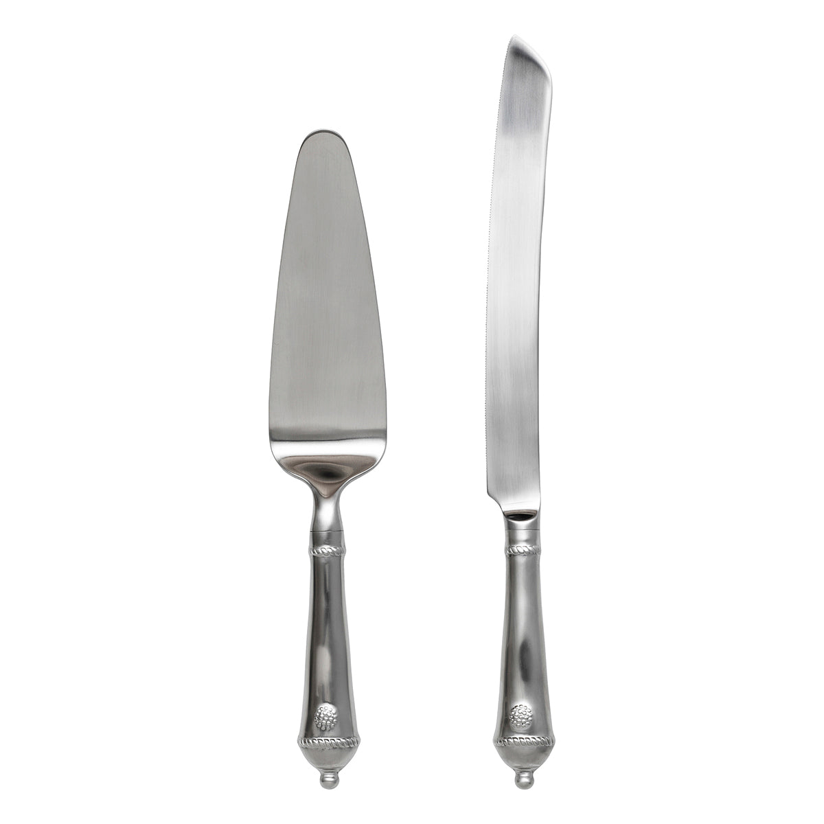 Berry & Thread Cake Knife and Server Set/2pc - Bright Satin