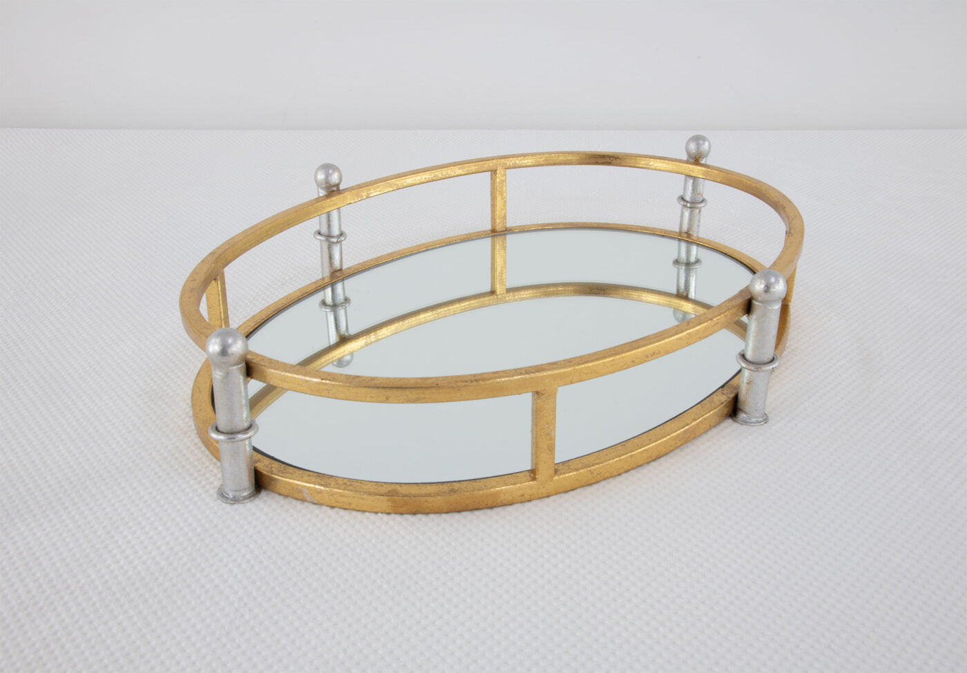Gold/Silver Oval Mirrored Tray