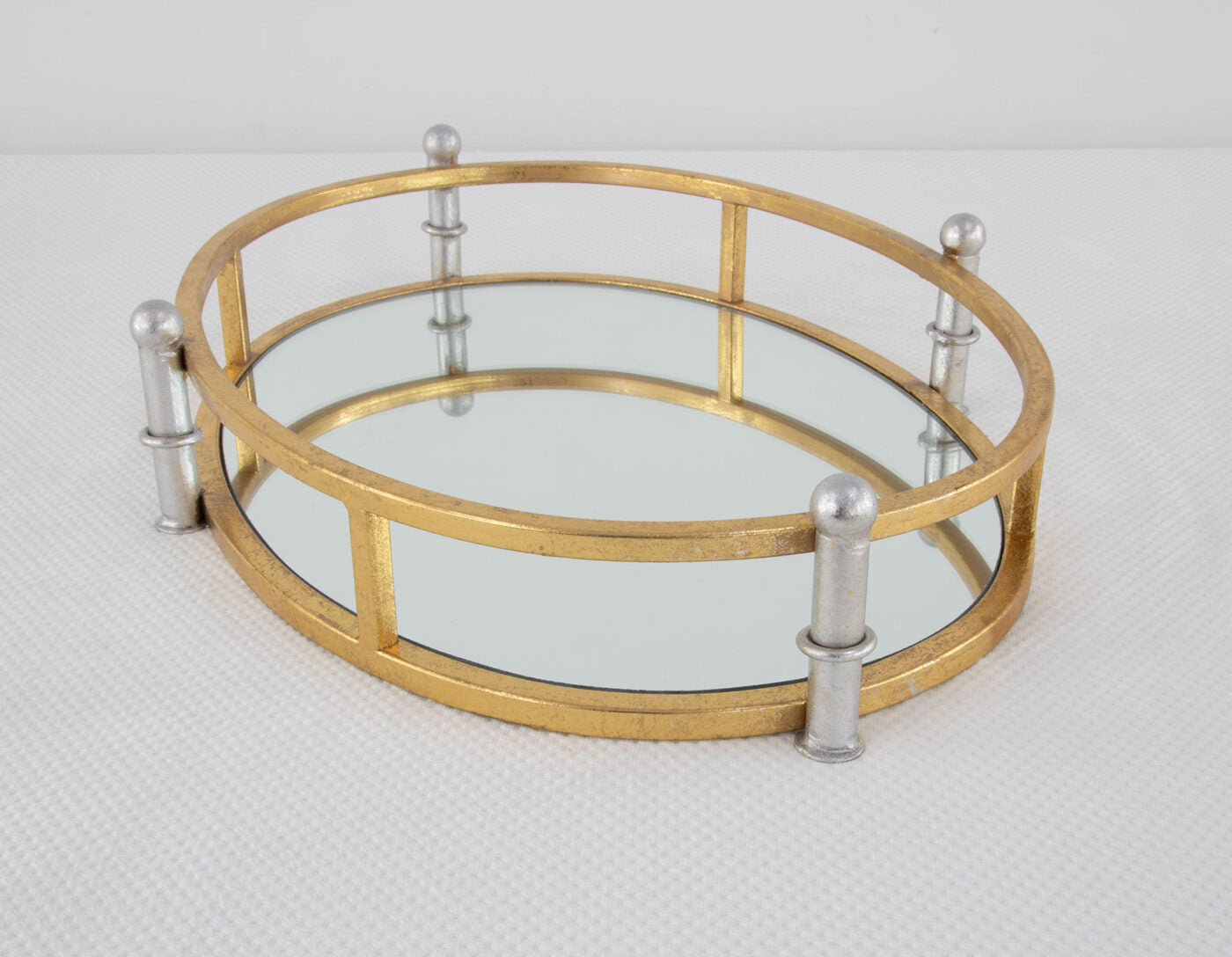 Gold/Silver Oval Mirrored Tray