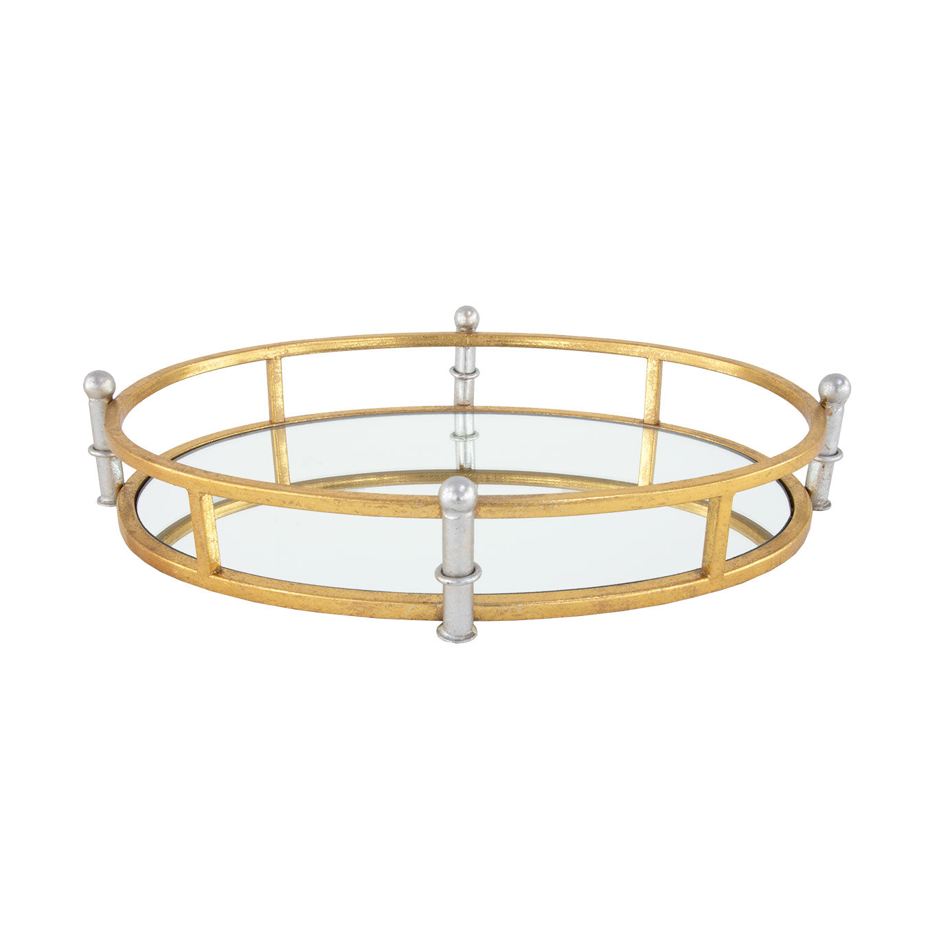 Gold/Silver Oval Mirrored Tray