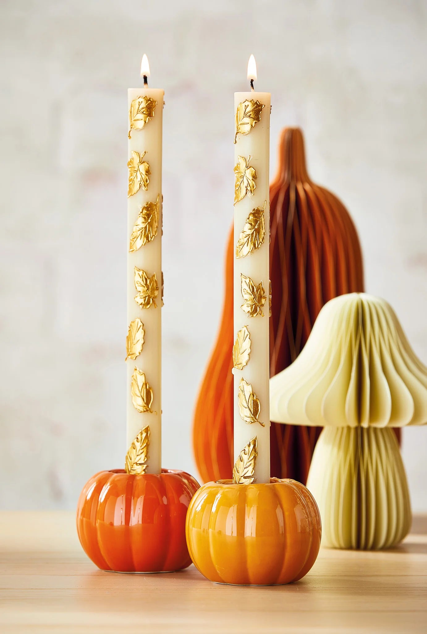 Fall Leaves Straight Candle | Set of 2