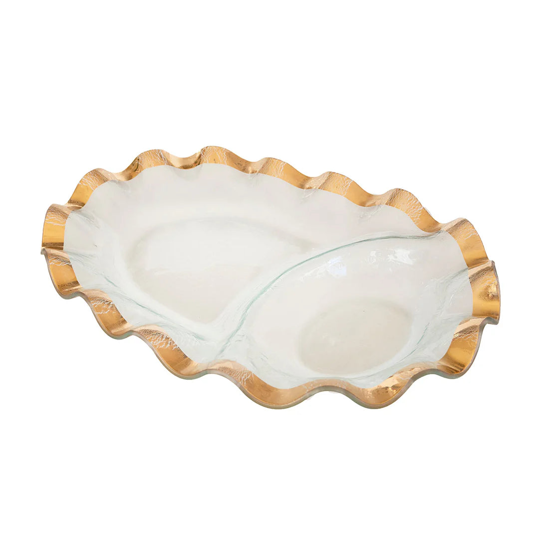 Ruffle Oval Chip & Dip Bowl