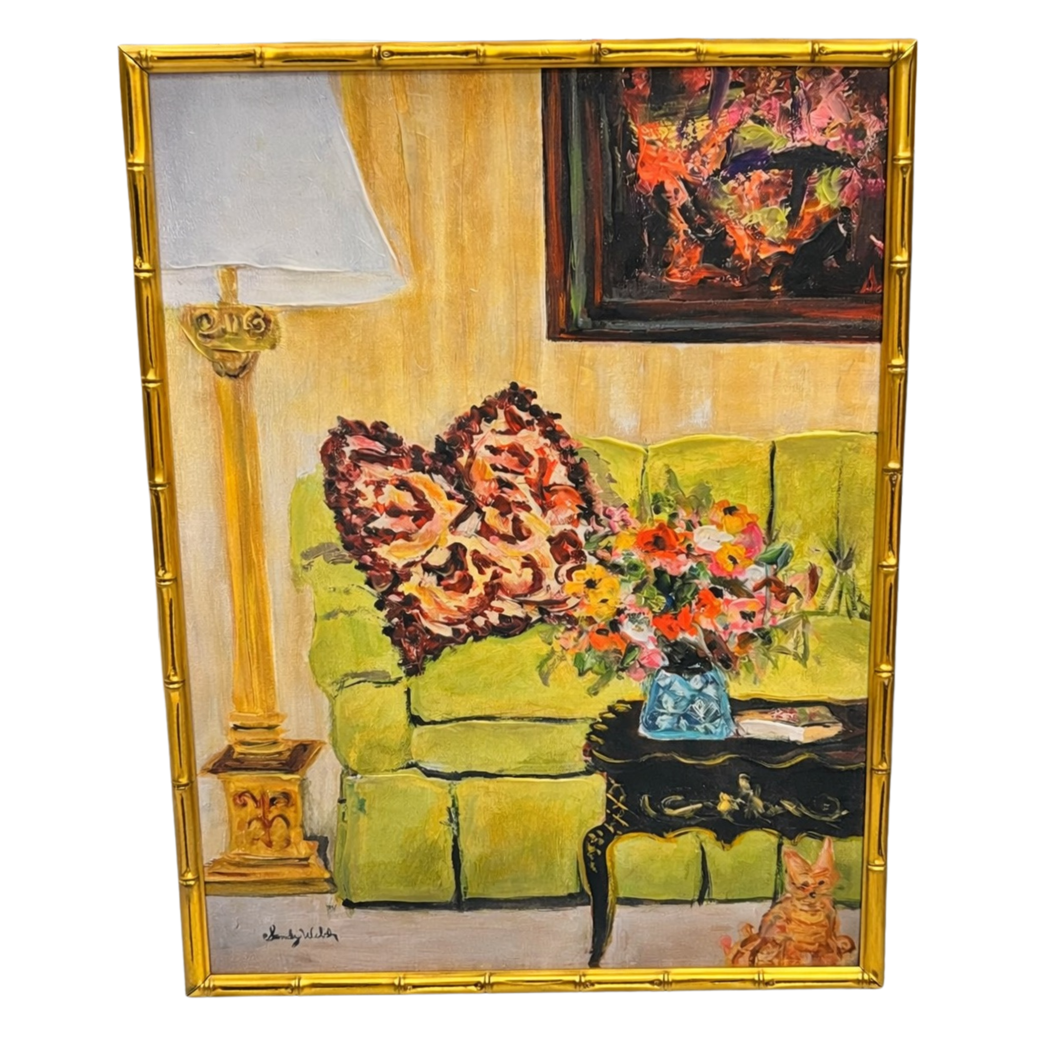 Guilded Reverie in Gold Bamboo Frame