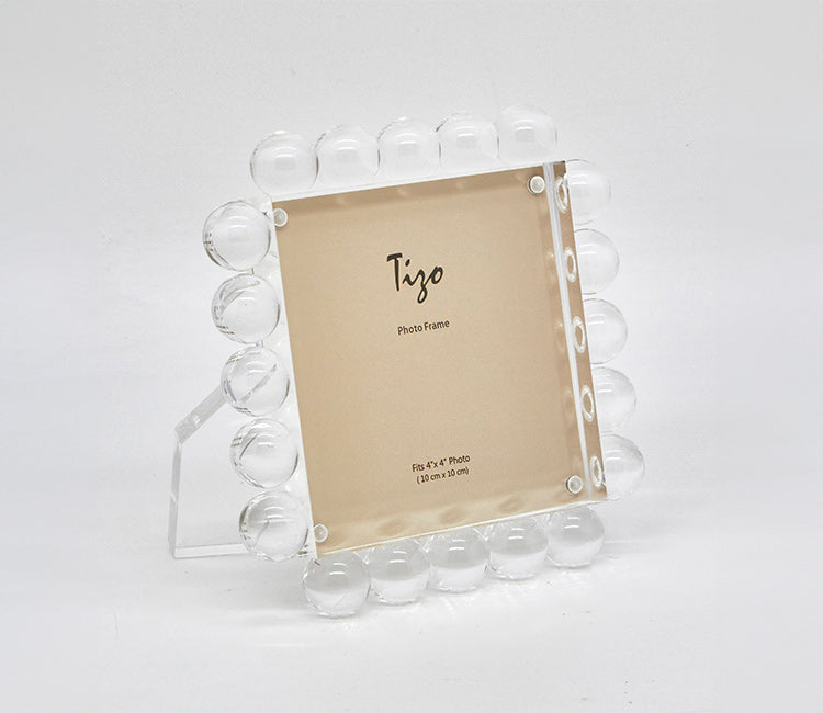 Clear Lucite Frame with Bubbles