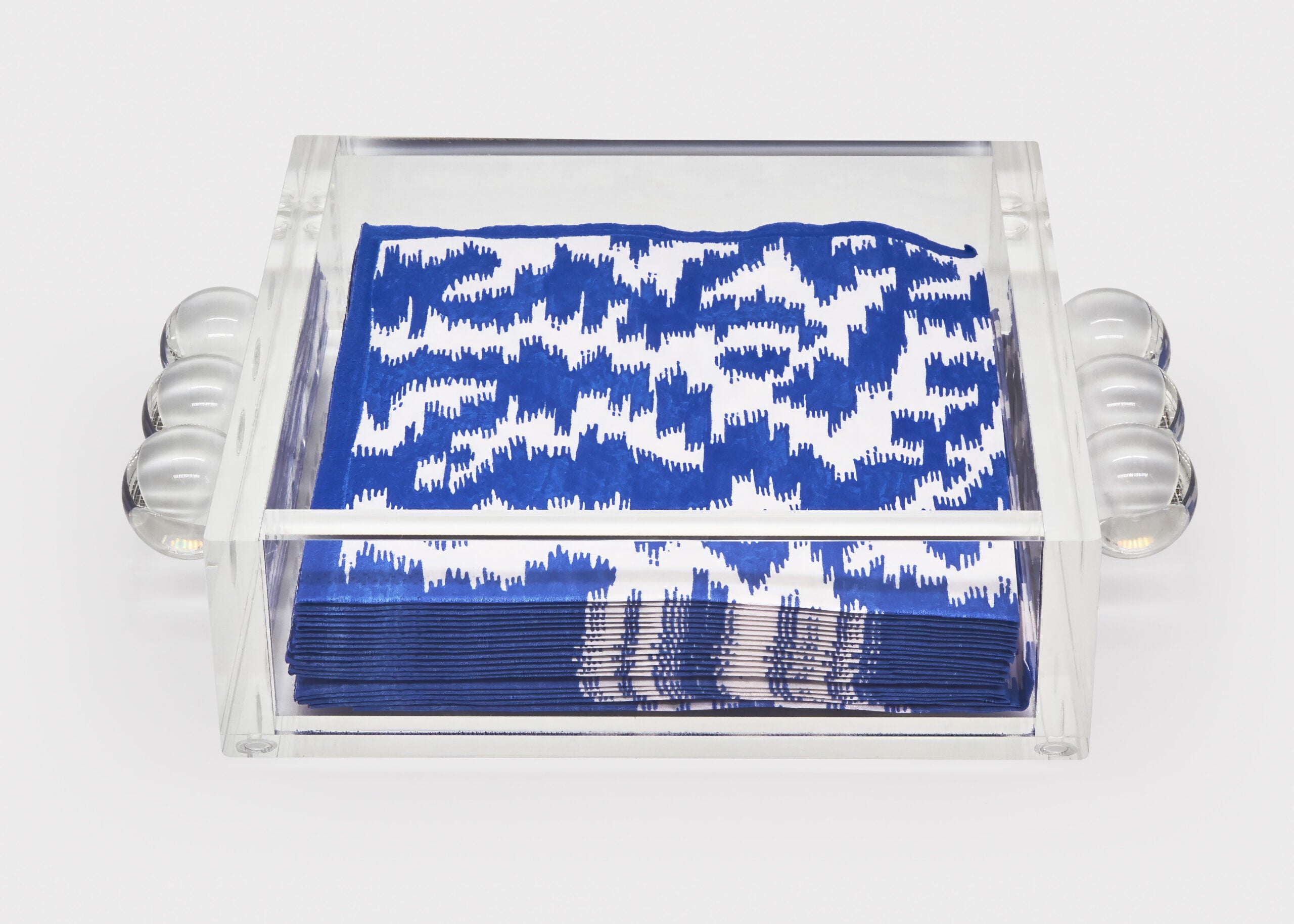 Clear Lucite Cocktail Napkin Holder with Bubbles