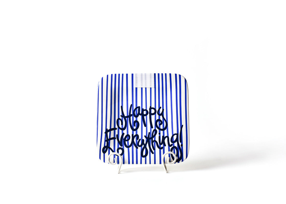 Indigo Skinny Stripe Mini Happy Everything! Square Platter