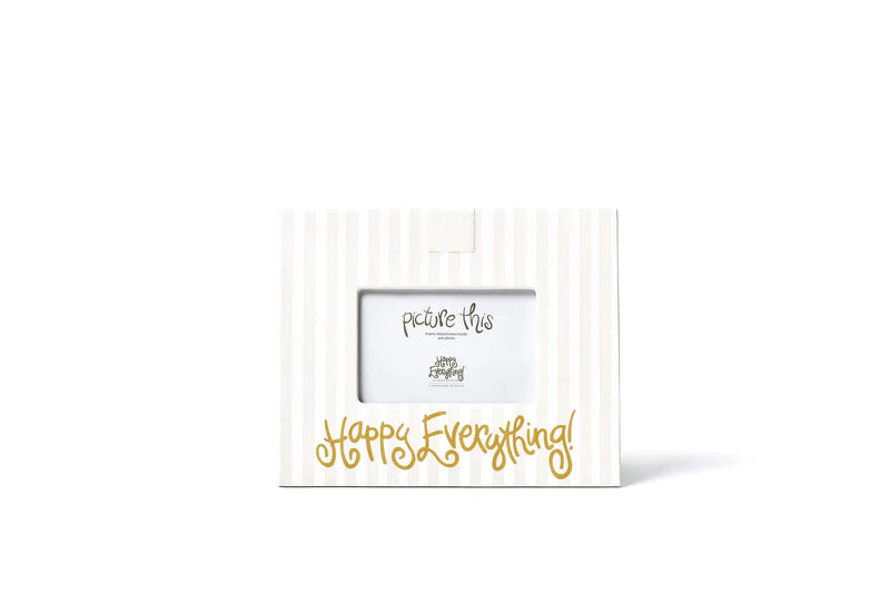 White Stripe Mini Happy Everything! Rectangle Frame
