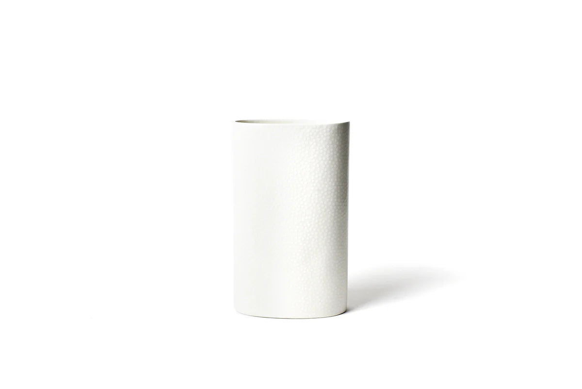 White Small Dot Big Oval Vase