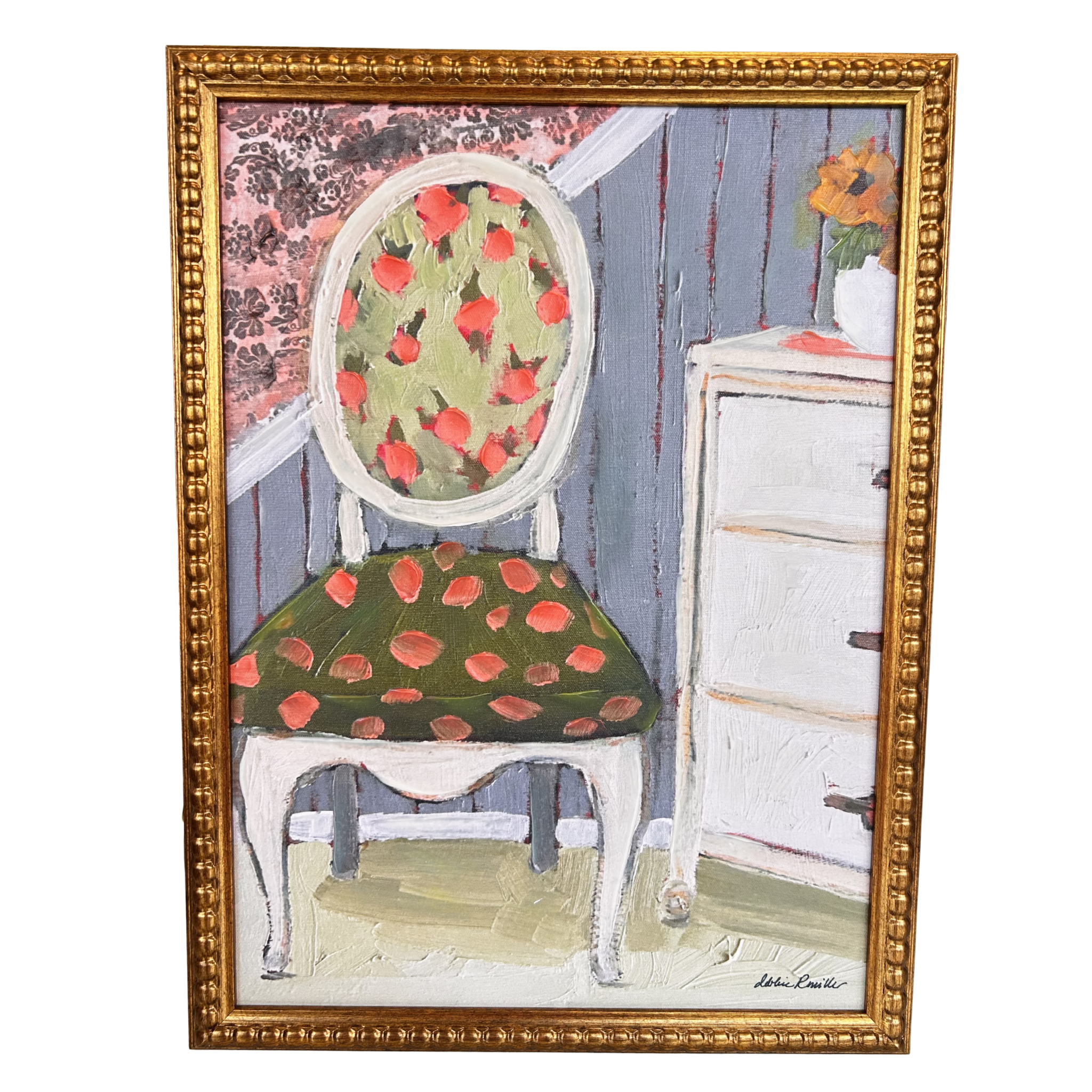 The Heirloom Chair in Gold Bubble Frame