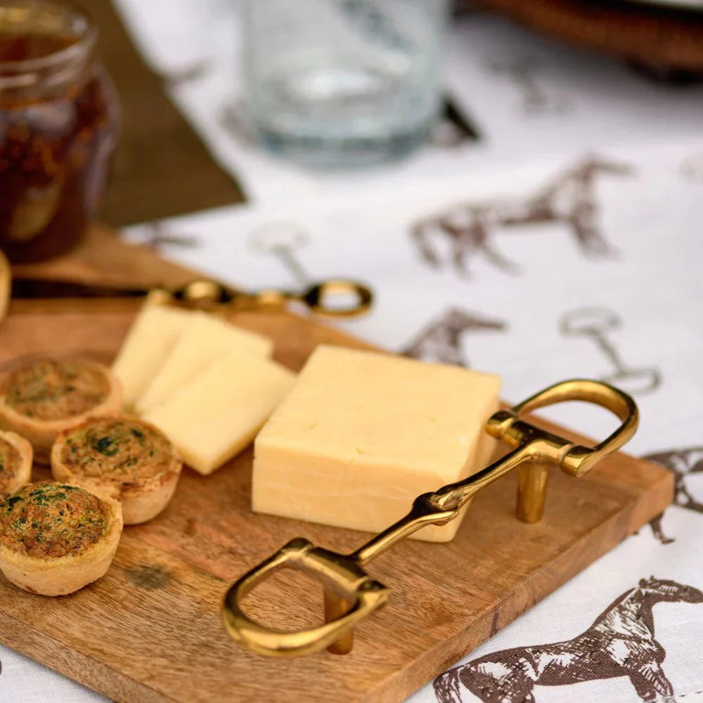 Wooden Cheese Tray with Snaffle Handles