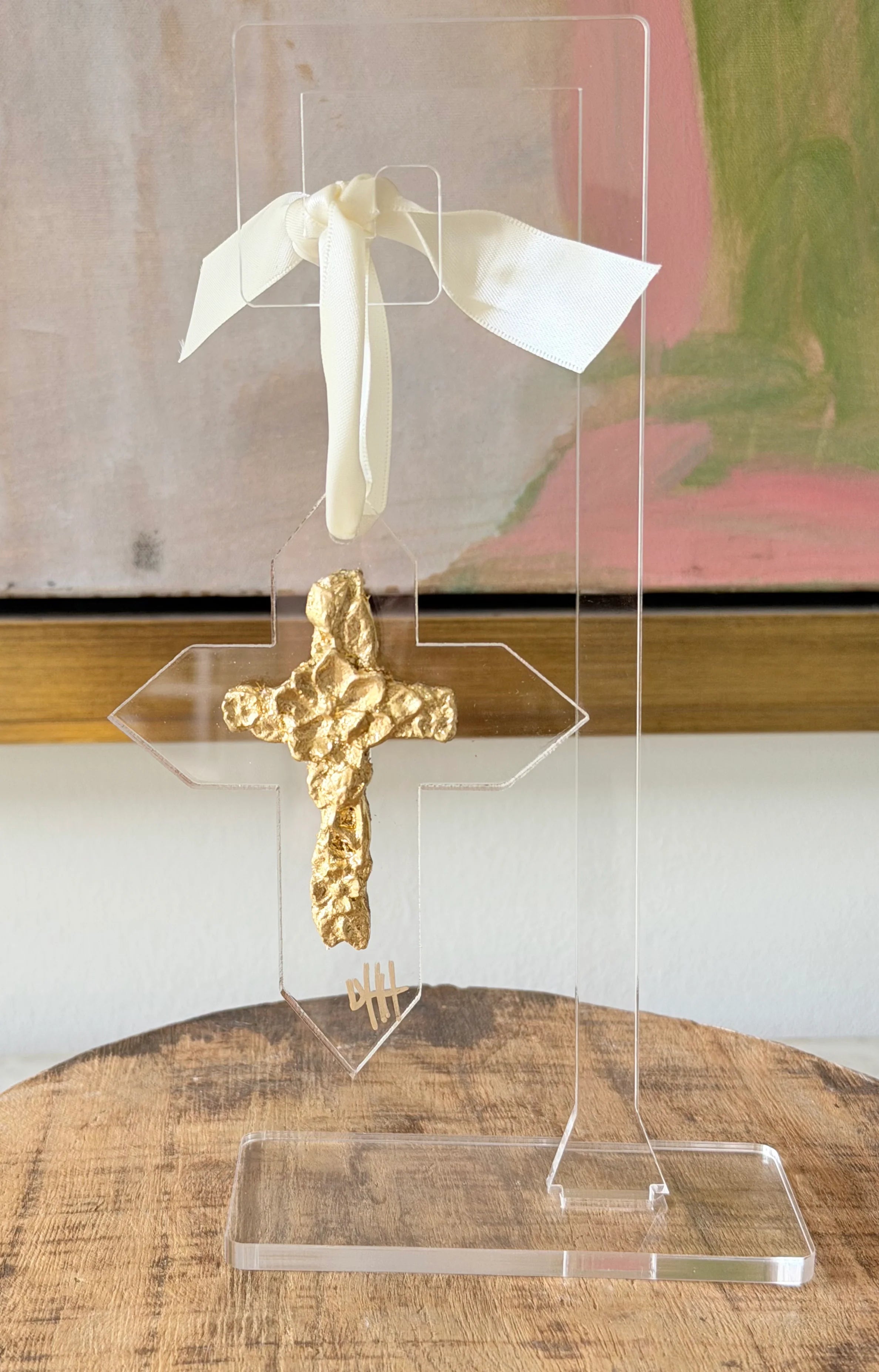 Cross Gold Leafed Ornament