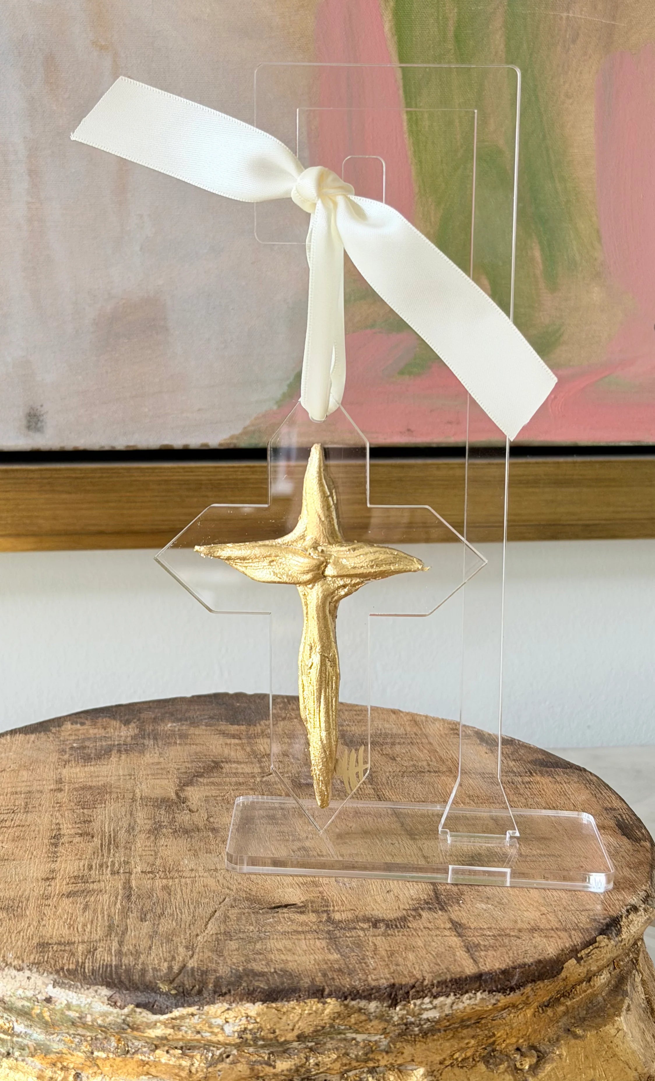Cross Gold Leafed Ornament