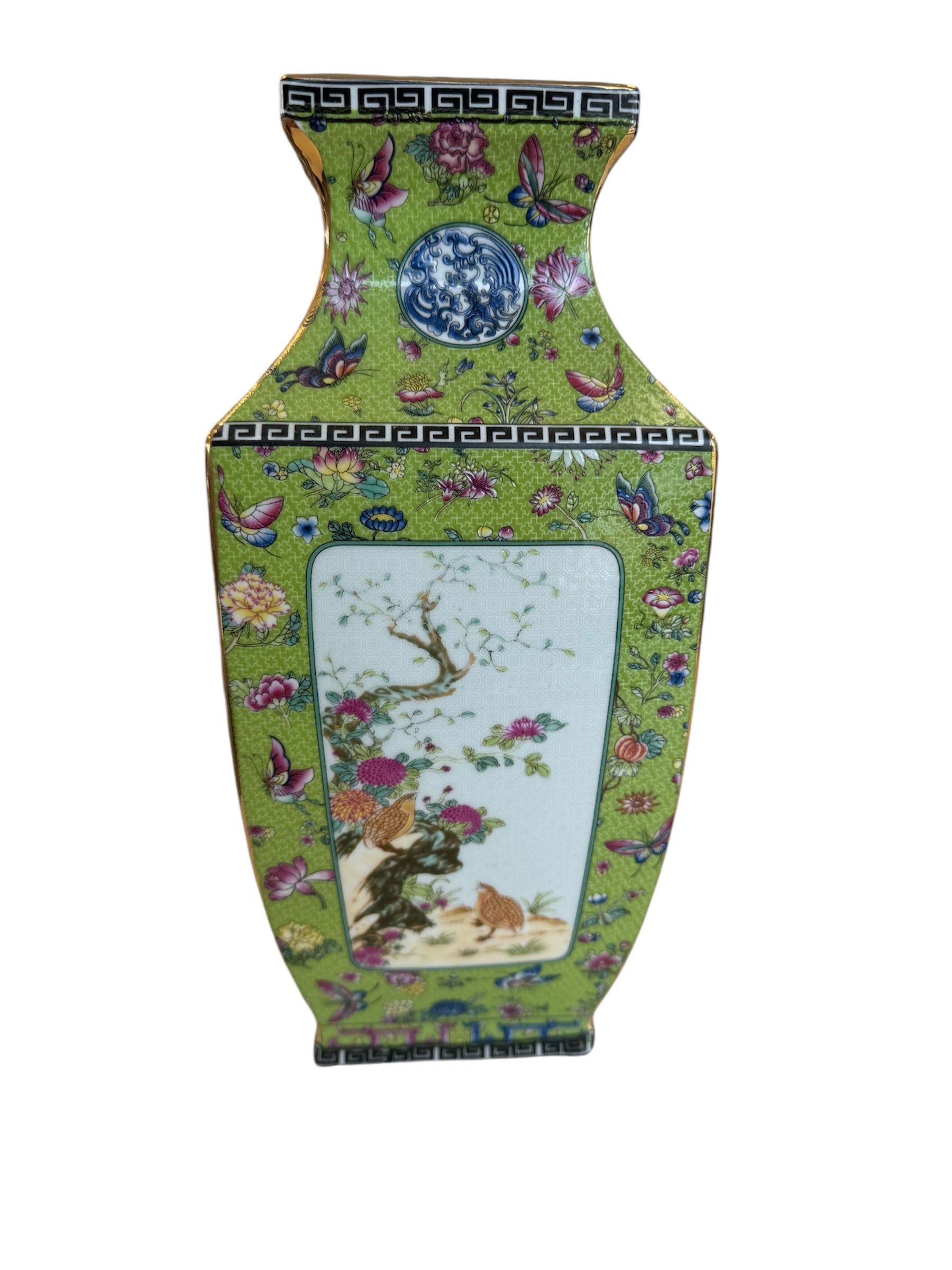Square Green Vase